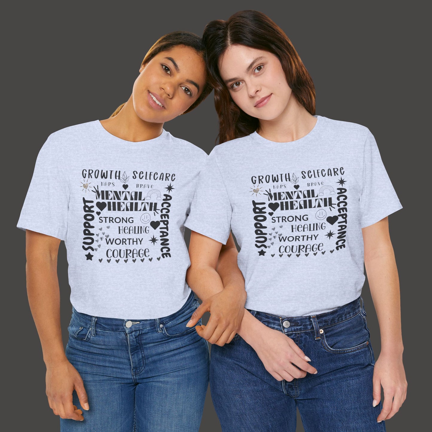 Mental Health Cloud Support & Acceptance Tee - Mental Health Wear TN