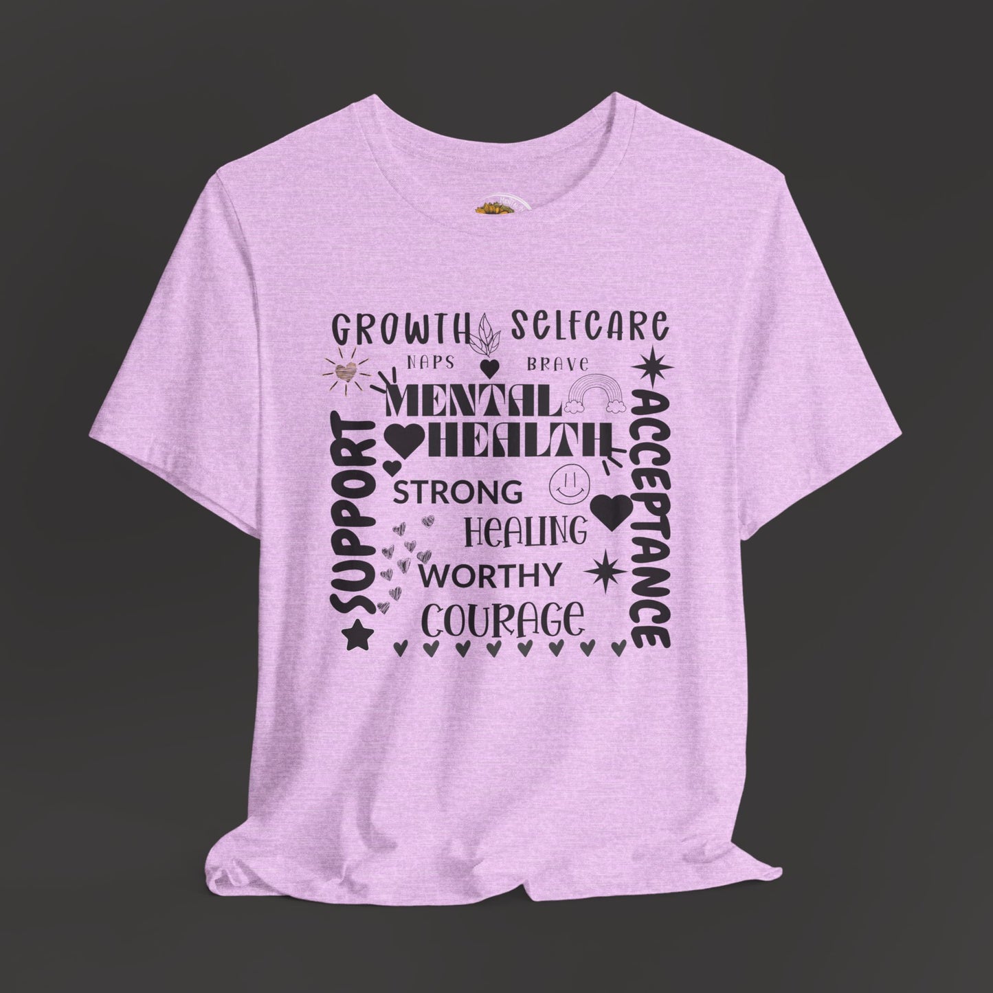 Mental Health Cloud Support & Acceptance Tee - Mental Health Wear TN
