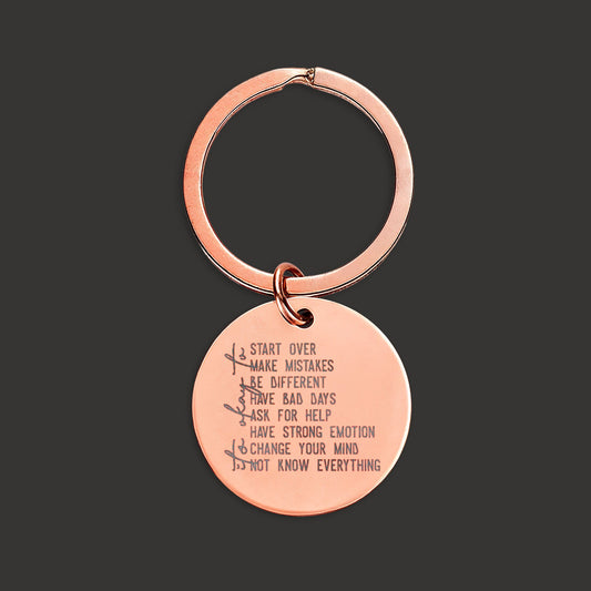 💖 Inspiring Reminder Keychain – Personalized Engraved Stainless Steel Gift 🔑✨ - Mental Health Wear TN