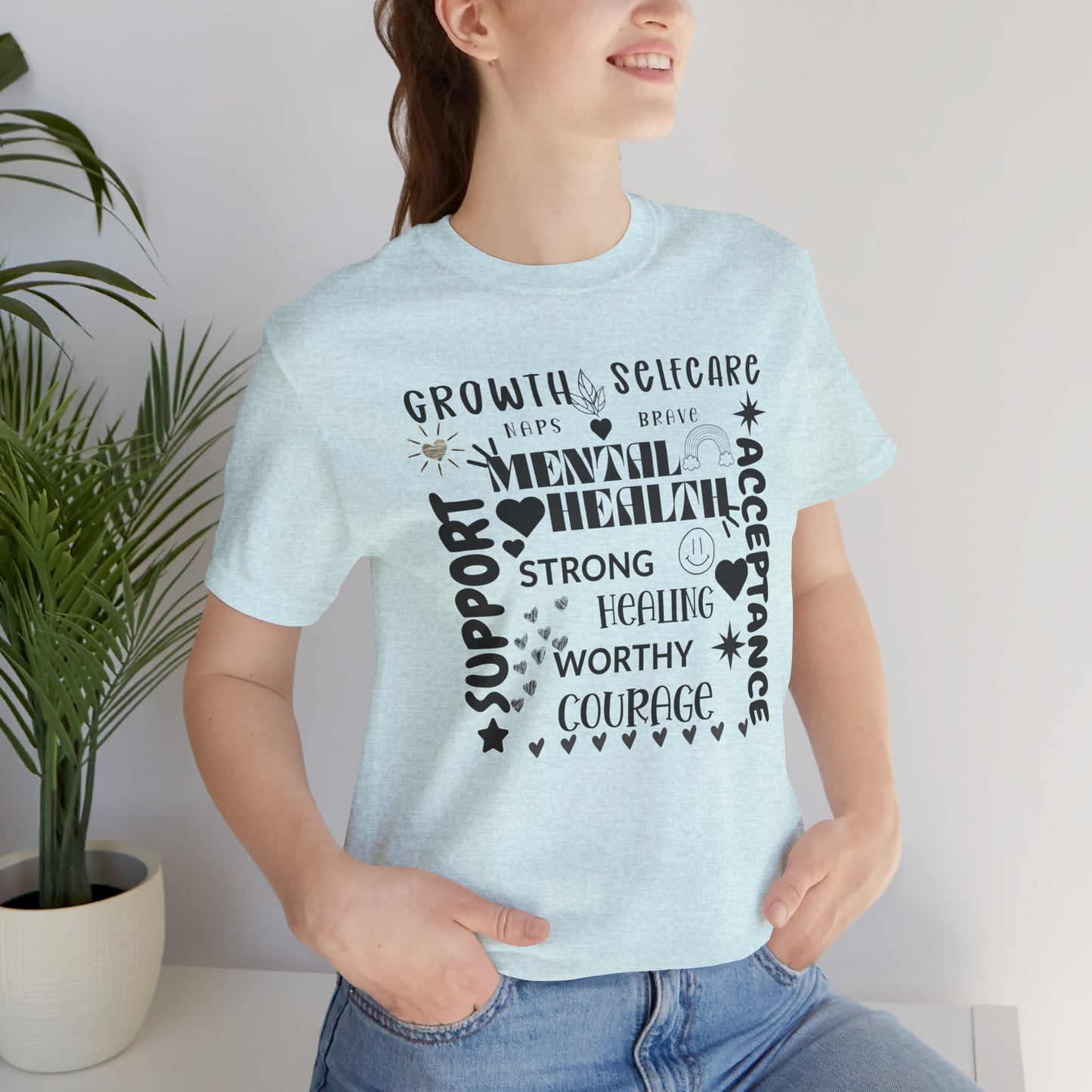 Mental Health Cloud Support & Acceptance Tee - Mental Health Wear TN