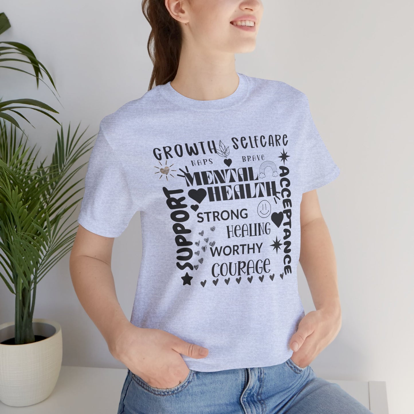Mental Health Cloud Support & Acceptance Tee - Mental Health Wear TN