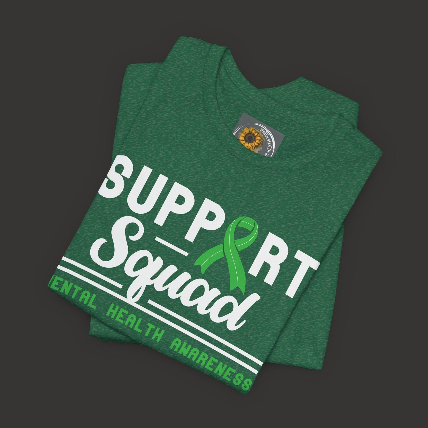 Green ribbon support shirt for mental health-Heather Kelly