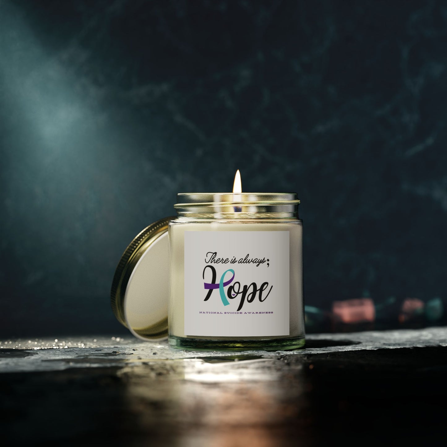 Suicide Awareness-There Is Always Hope- Candle, 4 oz - Mental Health Wear TN