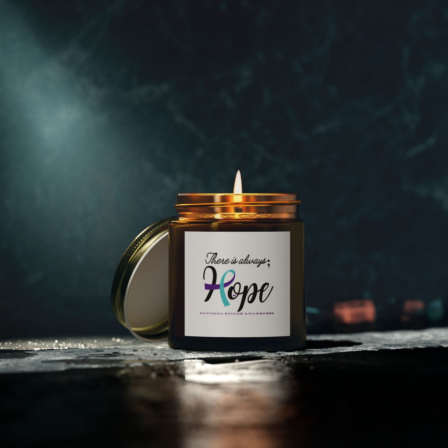 Suicide Awareness-There Is Always Hope- Candle, 4 oz - Mental Health Wear TN