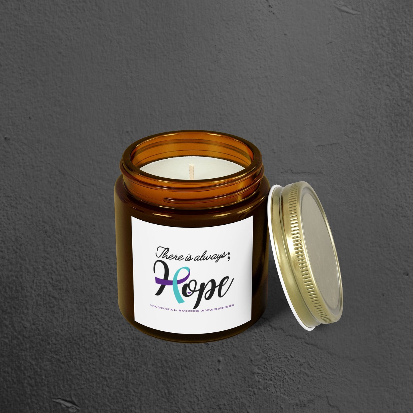 Suicide Awareness-There Is Always Hope- Candle, 4 oz - Mental Health Wear TN