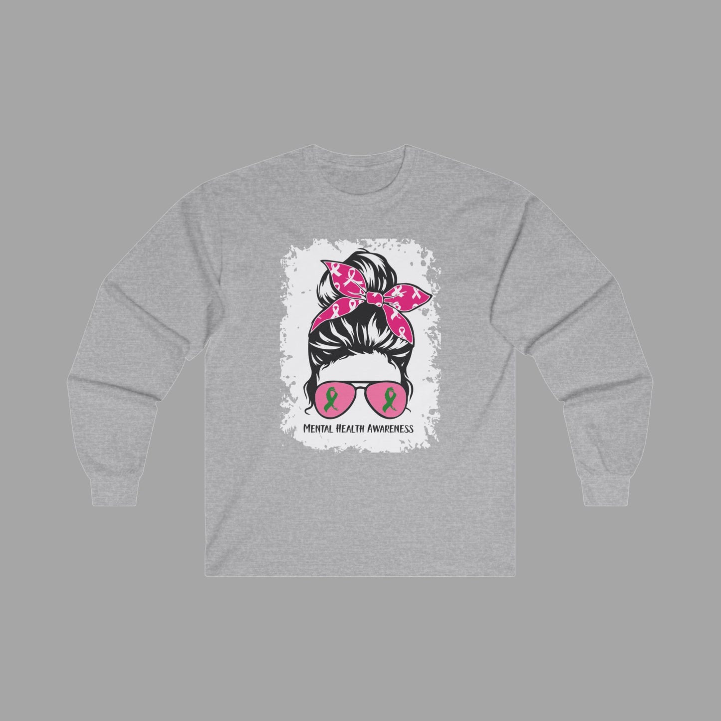 Mental Health Awareness – Messy Bun Mom – Unisex Long Sleeve Shirt - Mental Health Wear TN