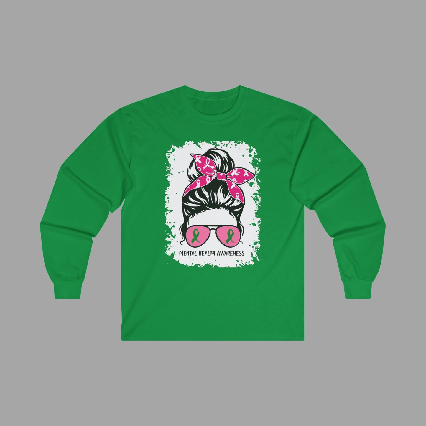 Mental Health Awareness – Messy Bun Mom – Unisex Long Sleeve Shirt - Mental Health Wear TN