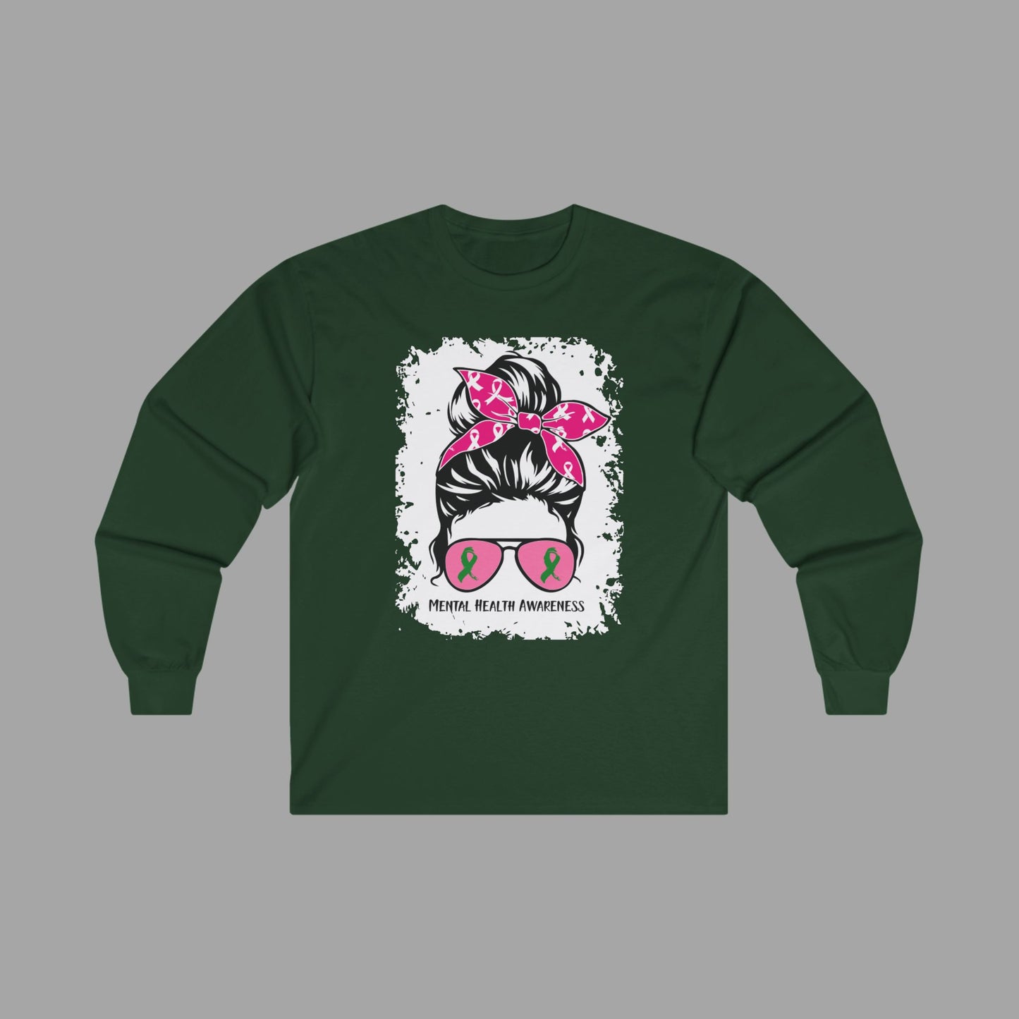 Mental Health Awareness – Messy Bun Mom – Unisex Long Sleeve Shirt - Mental Health Wear TN