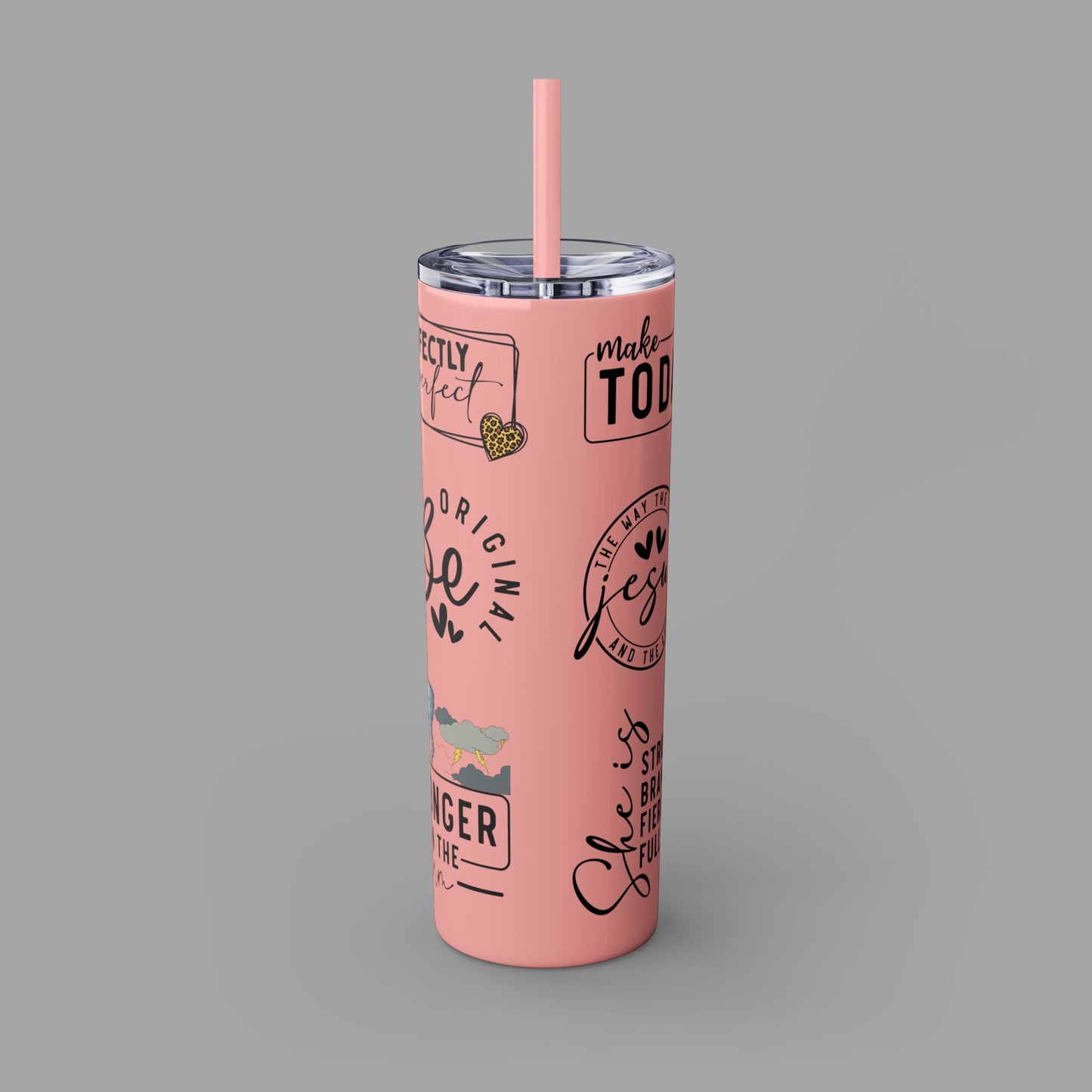 Tumbler with Straw - Ladies' Positive Inspirational Affirmation - Mental Health Wear TN