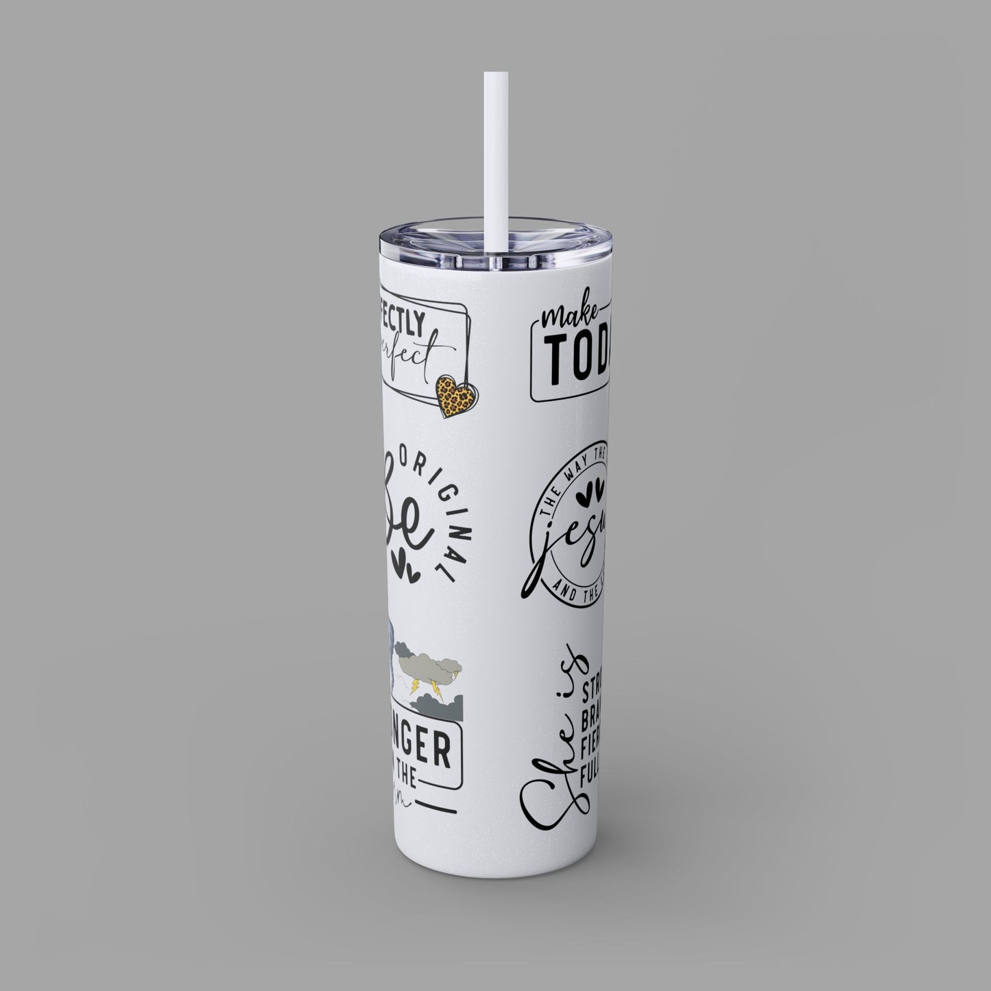 Tumbler with Straw - Ladies' Positive Inspirational Affirmation - Mental Health Wear TN