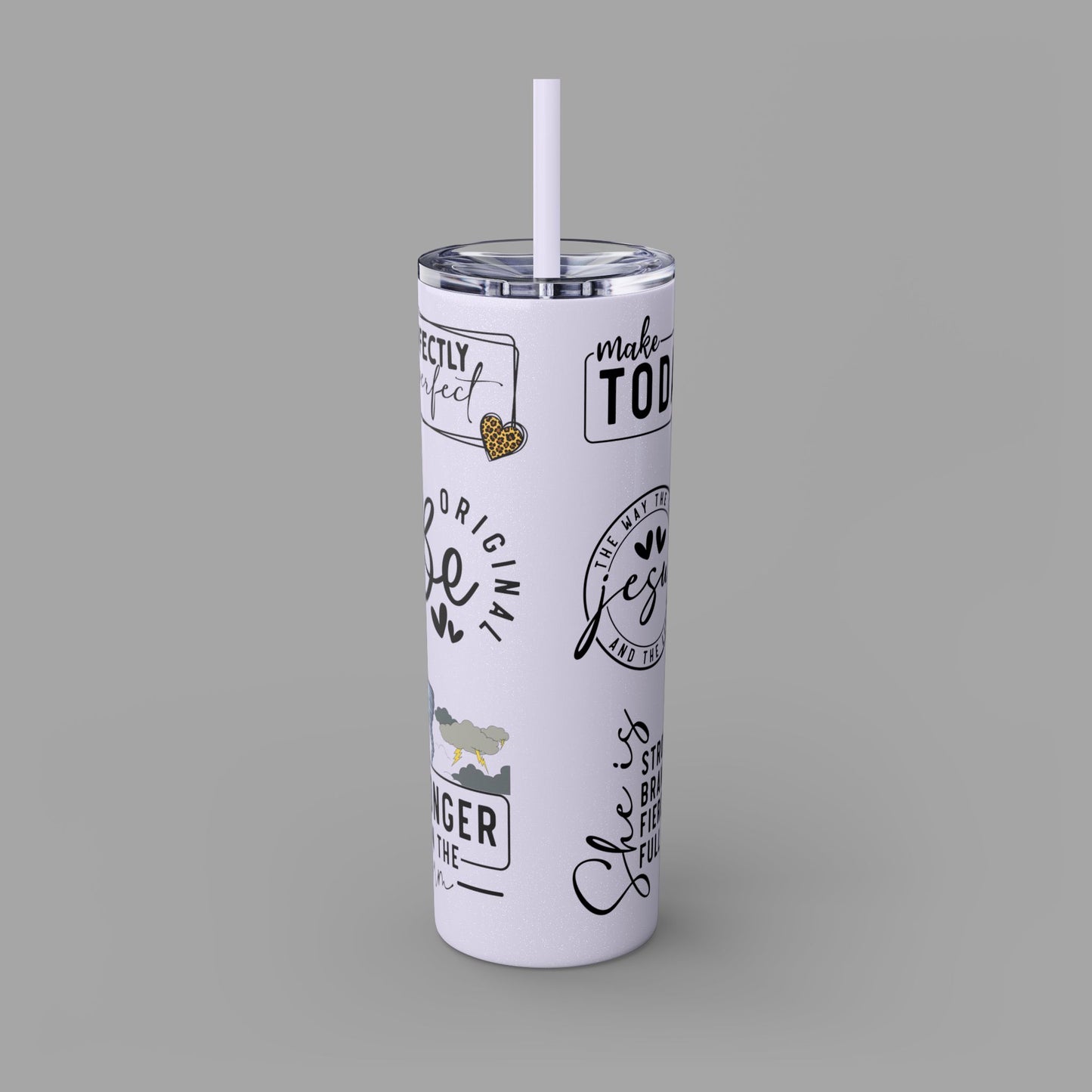 Tumbler with Straw - Ladies' Positive Inspirational Affirmation - Mental Health Wear TN