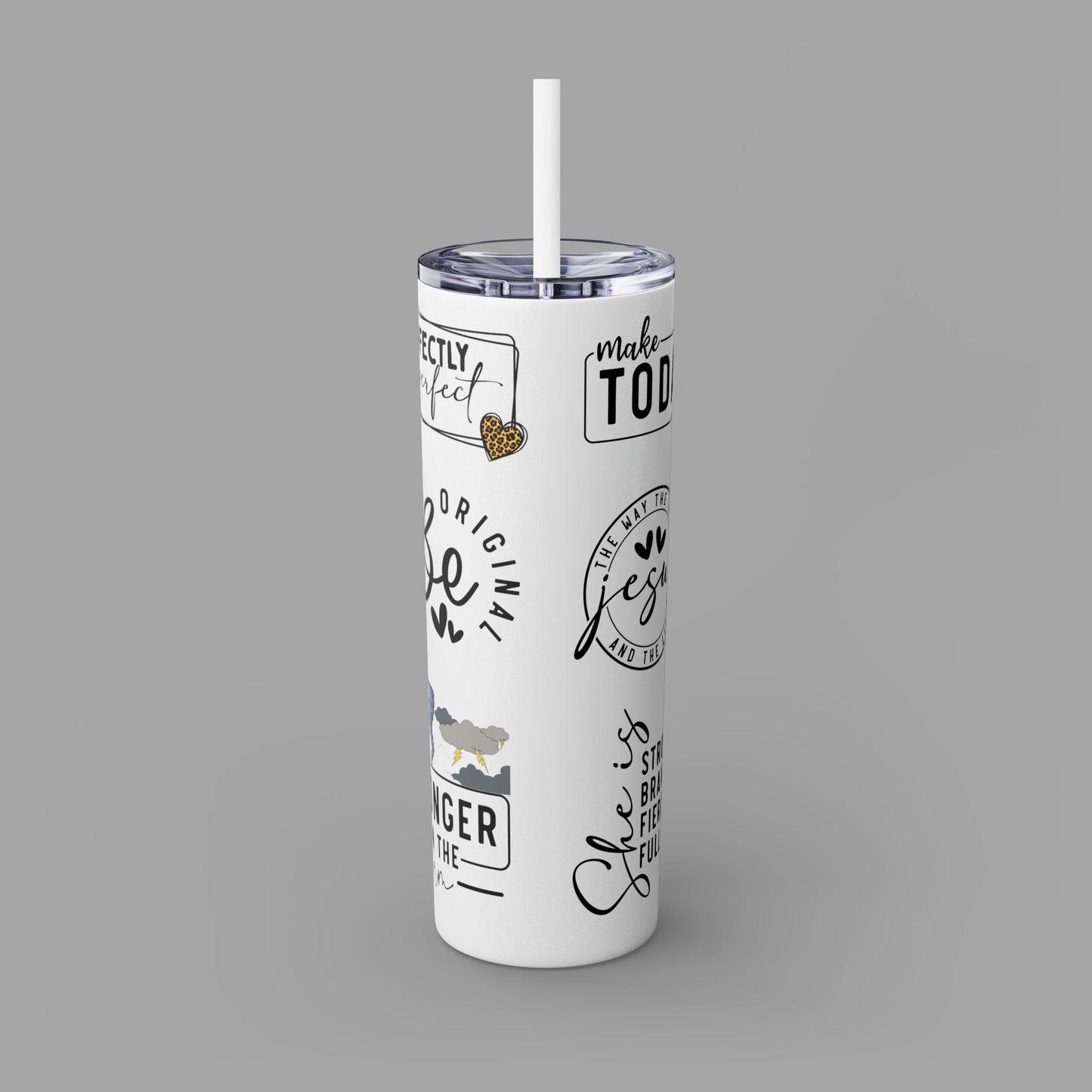 Tumbler with Straw - Ladies' Positive Inspirational Affirmation - Mental Health Wear TN
