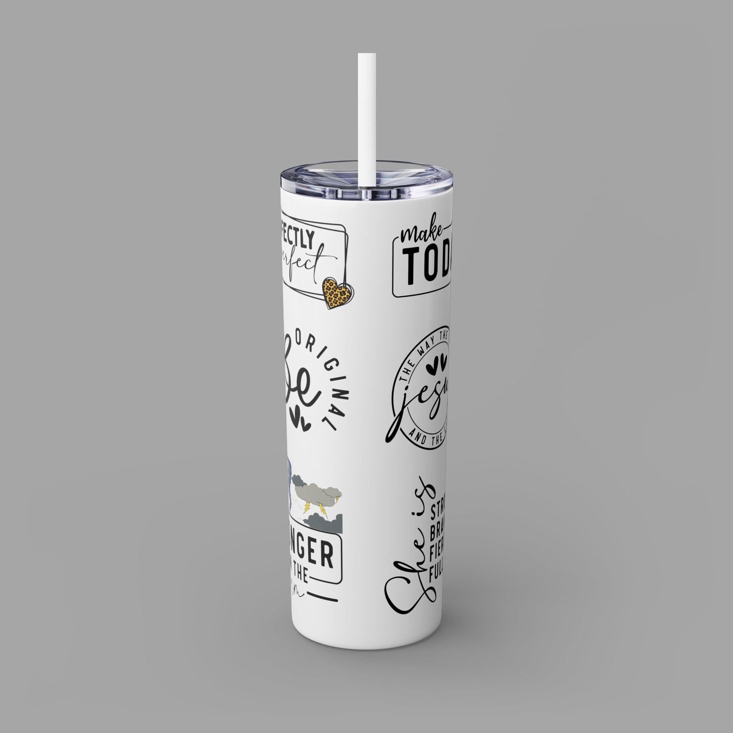 Tumbler with Straw - Ladies' Positive Inspirational Affirmation - Mental Health Wear TN