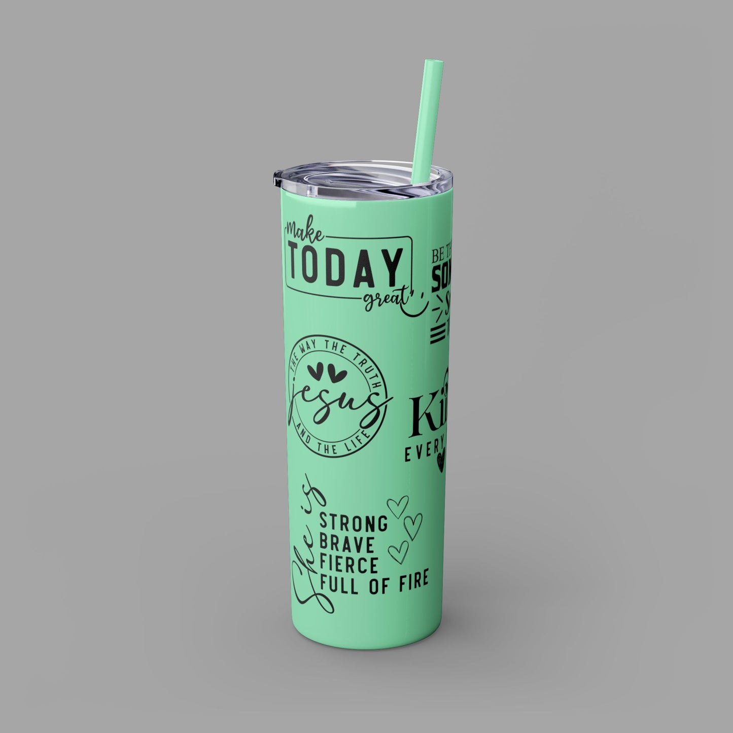 Tumbler with Straw - Ladies' Positive Inspirational Affirmation - Mental Health Wear TN