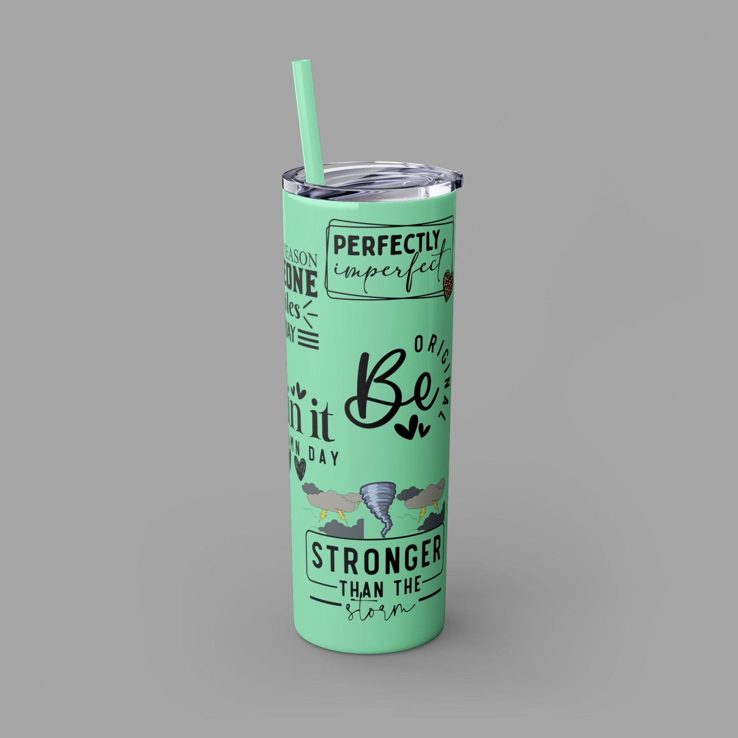 Tumbler with Straw - Ladies' Positive Inspirational Affirmation - Mental Health Wear TN