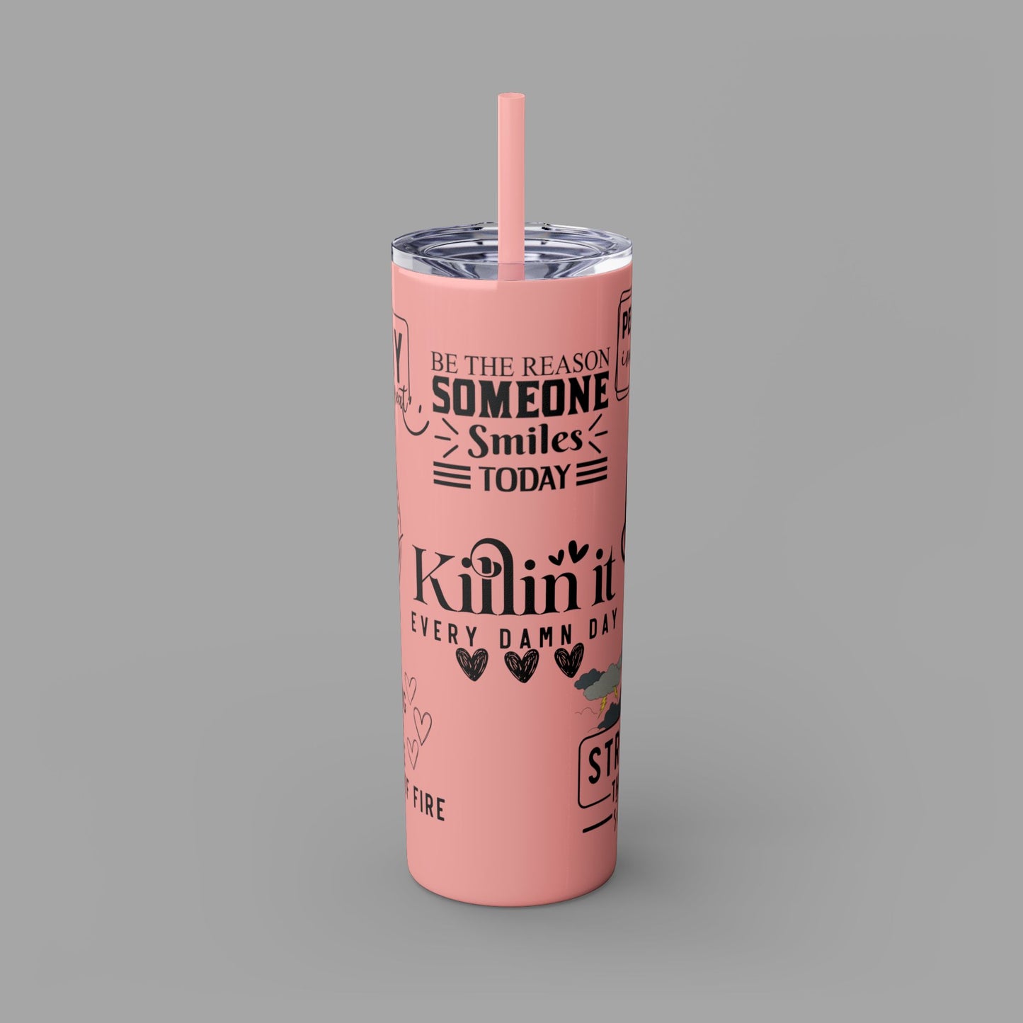 Tumbler with Straw - Ladies' Positive Inspirational Affirmation - Mental Health Wear TN