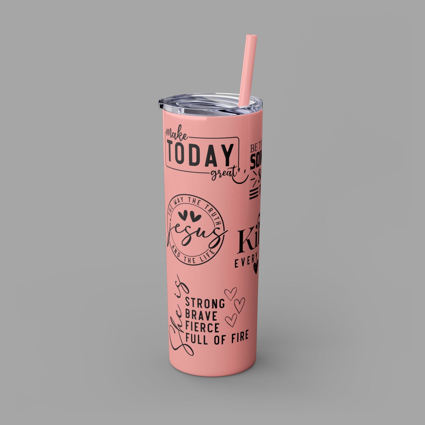 Tumbler with Straw - Ladies' Positive Inspirational Affirmation - Mental Health Wear TN