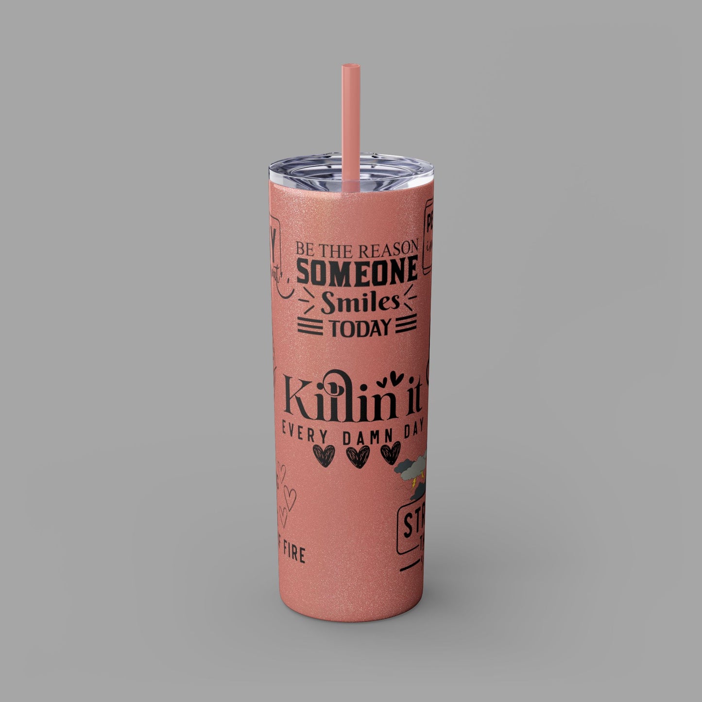 Tumbler with Straw - Ladies' Positive Inspirational Affirmation - Mental Health Wear TN