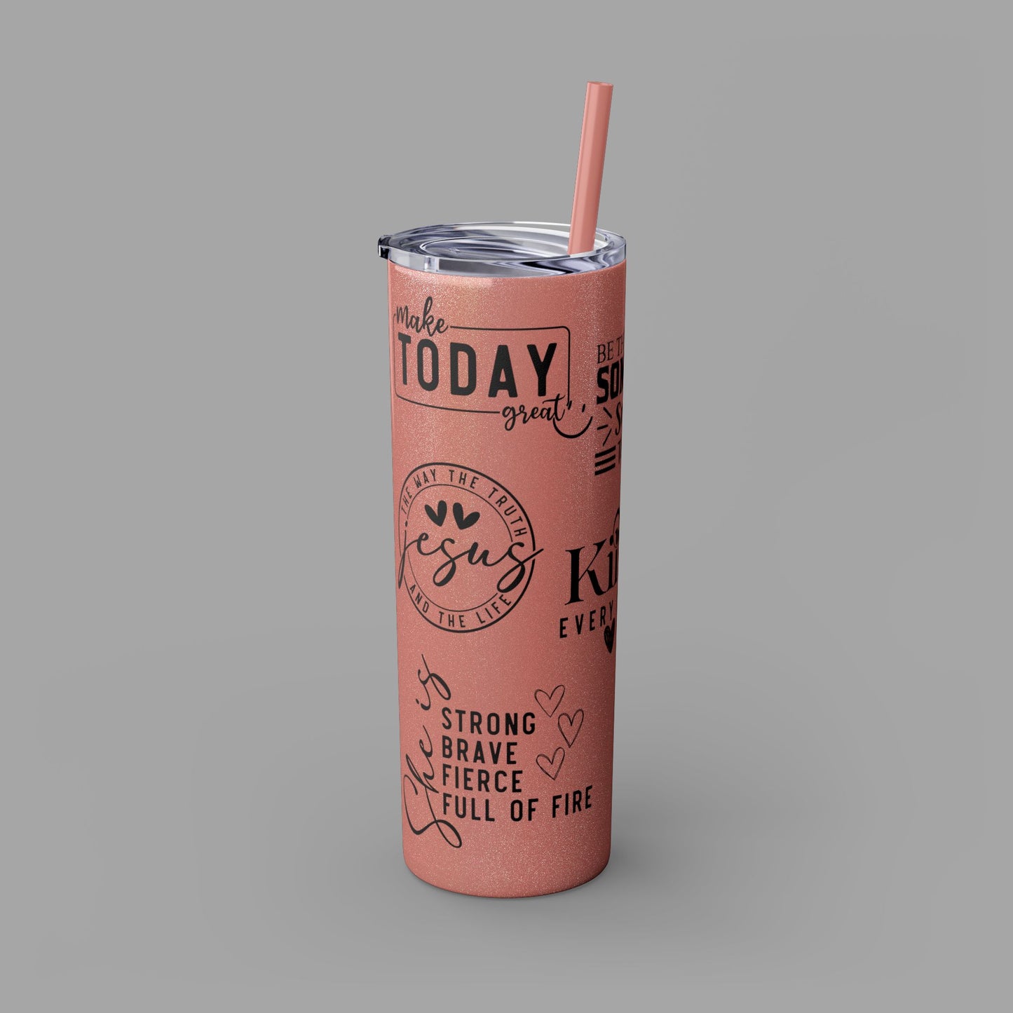 Tumbler with Straw - Ladies' Positive Inspirational Affirmation - Mental Health Wear TN