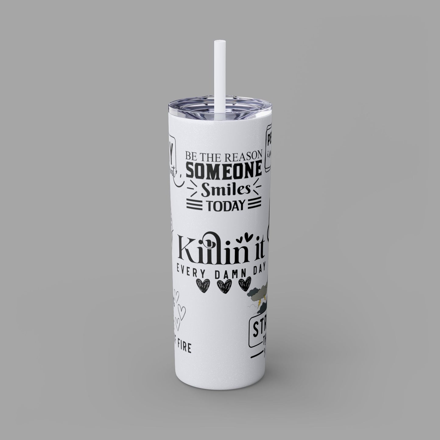 Tumbler with Straw - Ladies' Positive Inspirational Affirmation - Mental Health Wear TN