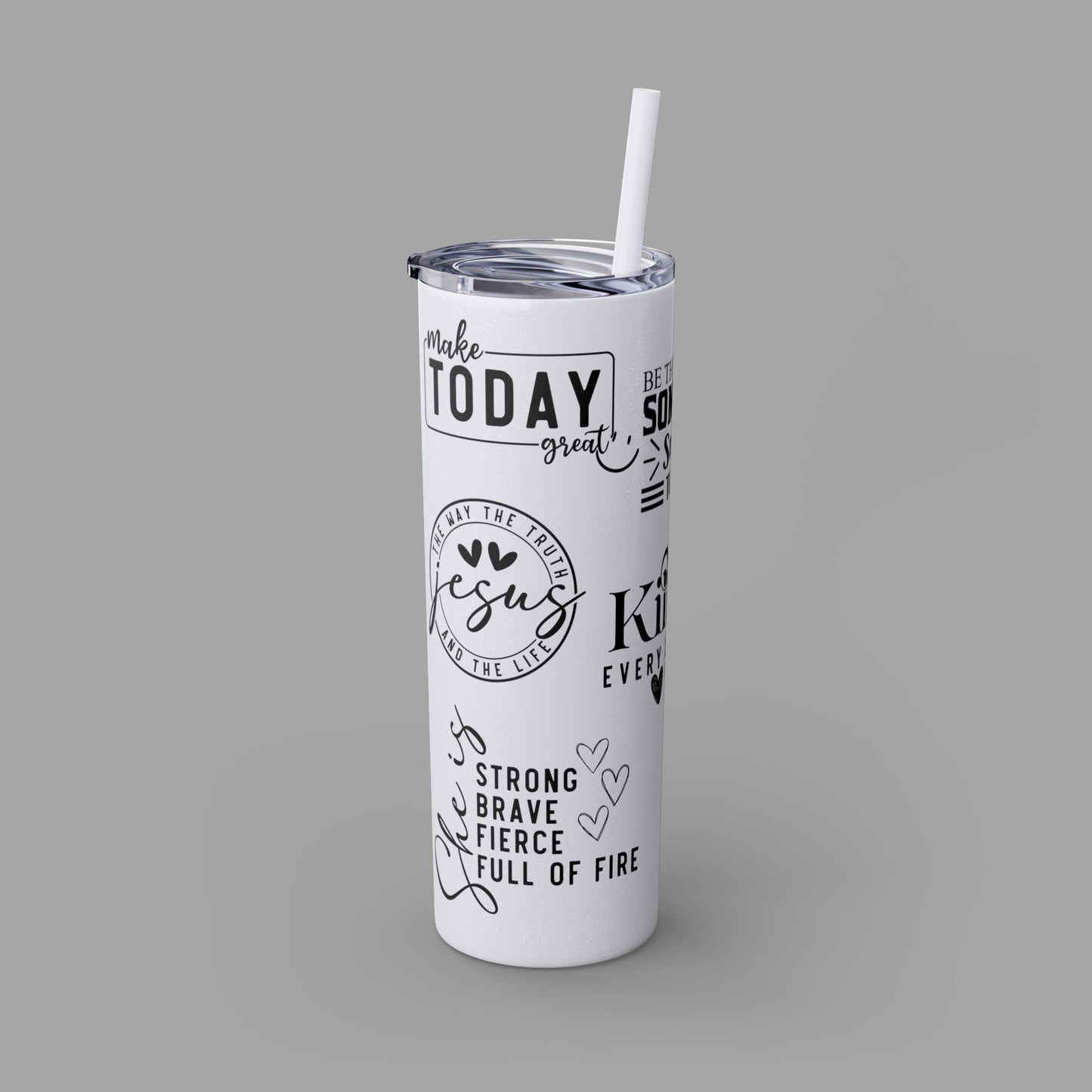 Tumbler with Straw - Ladies' Positive Inspirational Affirmation - Mental Health Wear TN
