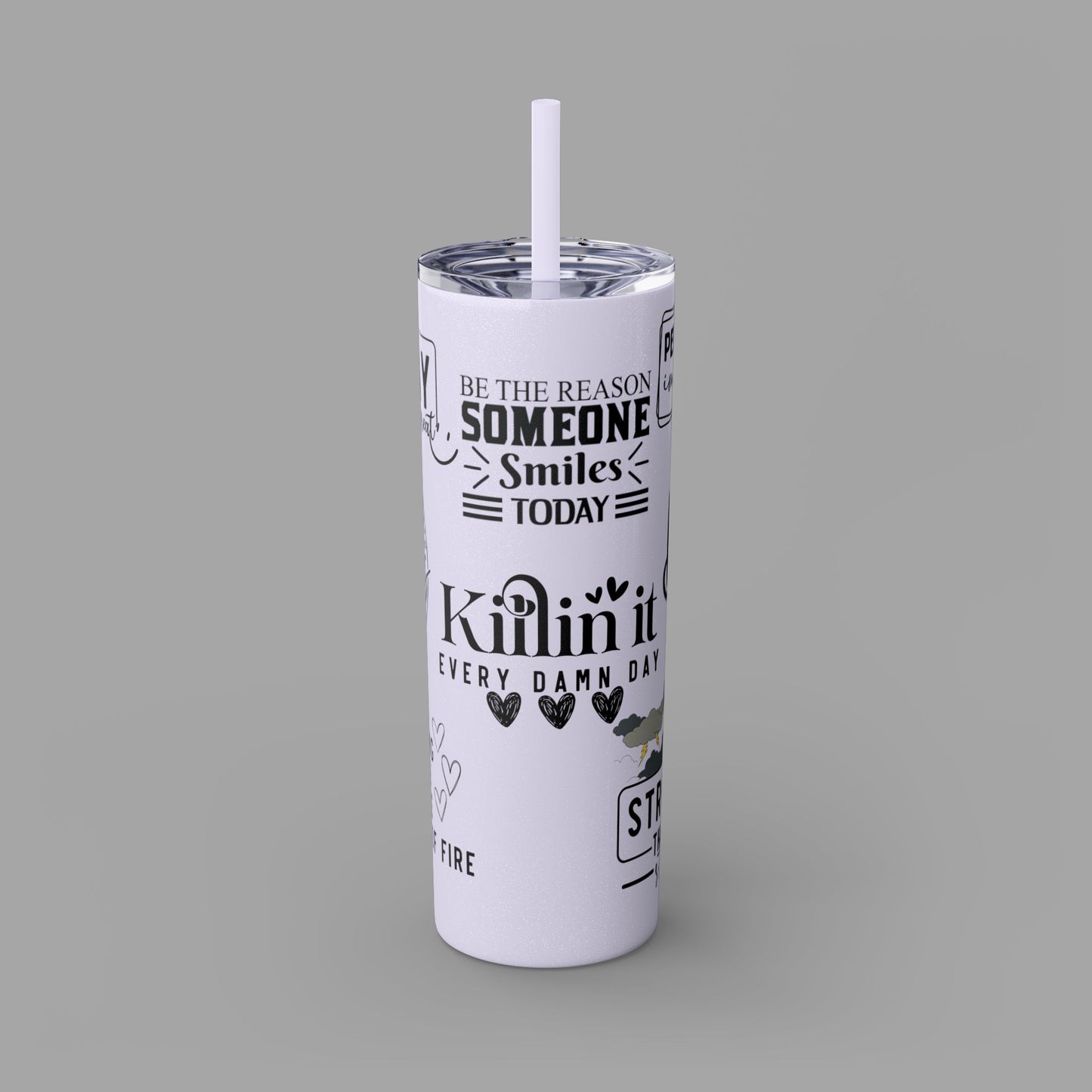 Tumbler with Straw - Ladies' Positive Inspirational Affirmation - Mental Health Wear TN