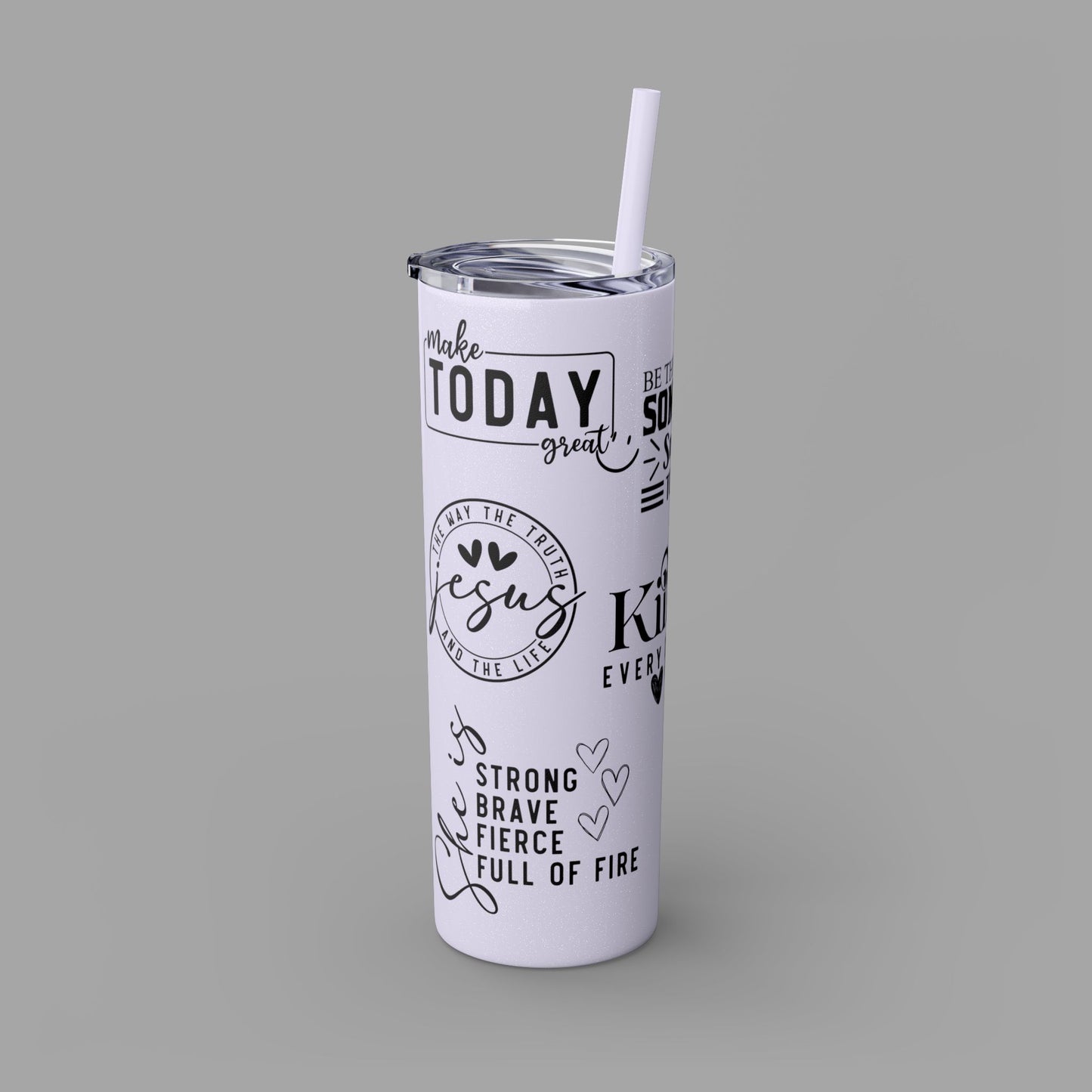 Tumbler with Straw - Ladies' Positive Inspirational Affirmation - Mental Health Wear TN