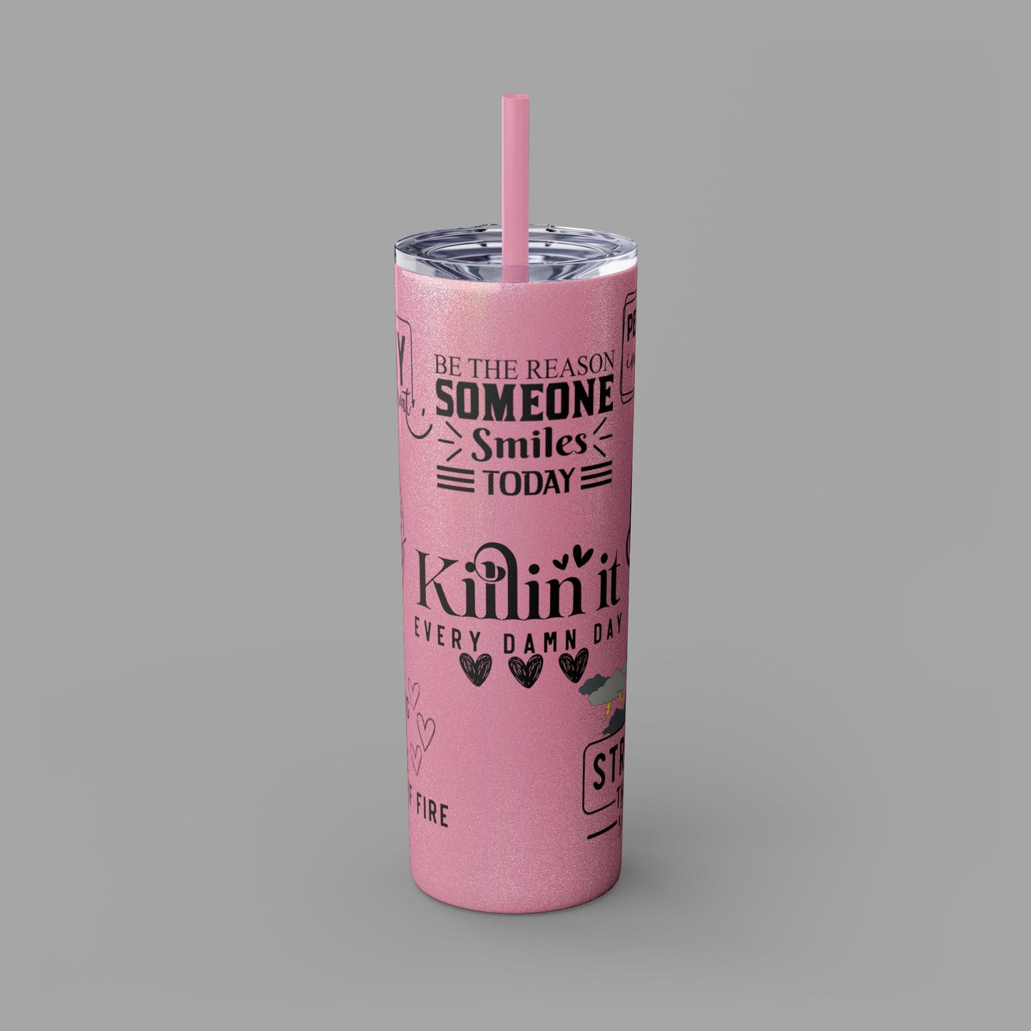 Tumbler with Straw - Ladies' Positive Inspirational Affirmation - Mental Health Wear TN