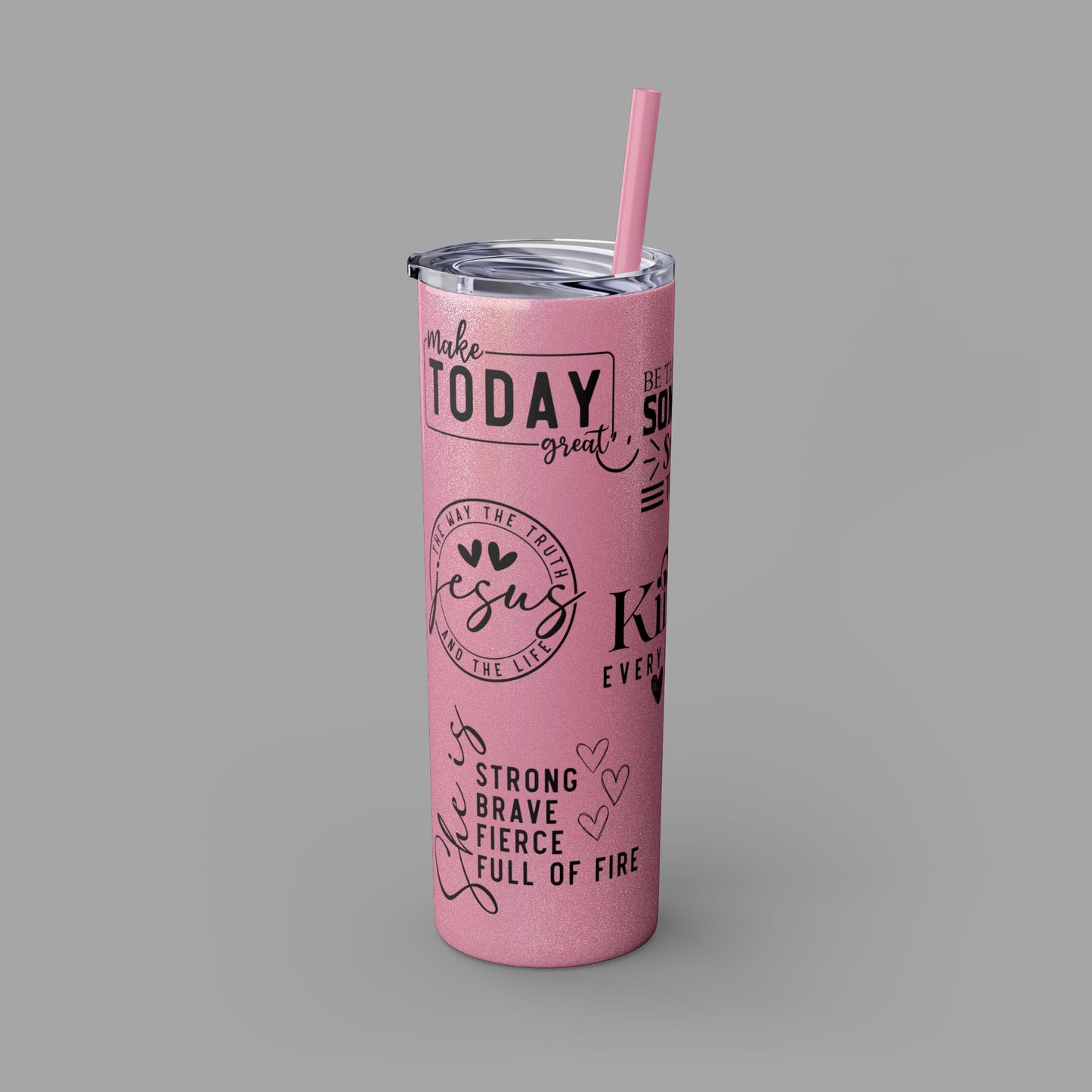 Tumbler with Straw - Ladies' Positive Inspirational Affirmation - Mental Health Wear TN
