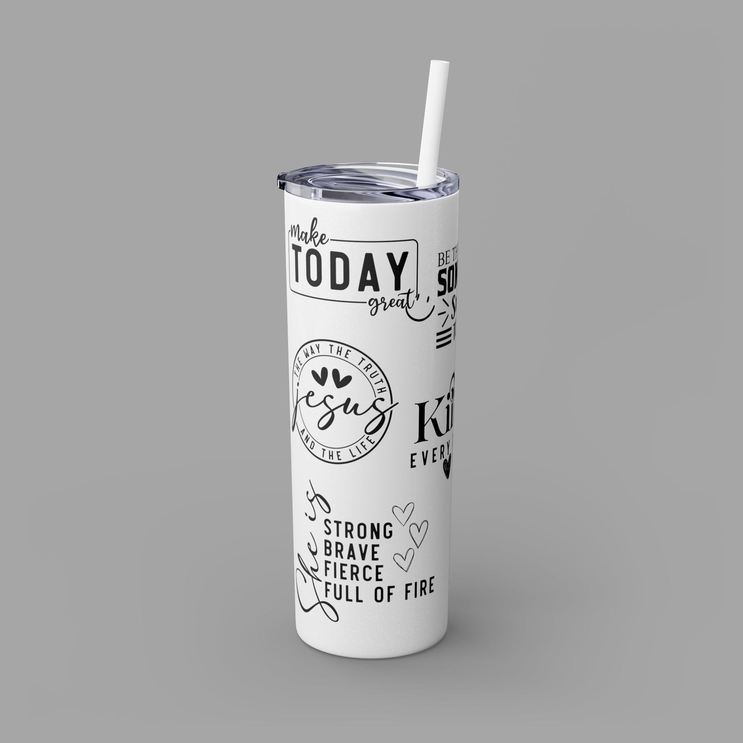 Tumbler with Straw - Ladies' Positive Inspirational Affirmation - Mental Health Wear TN