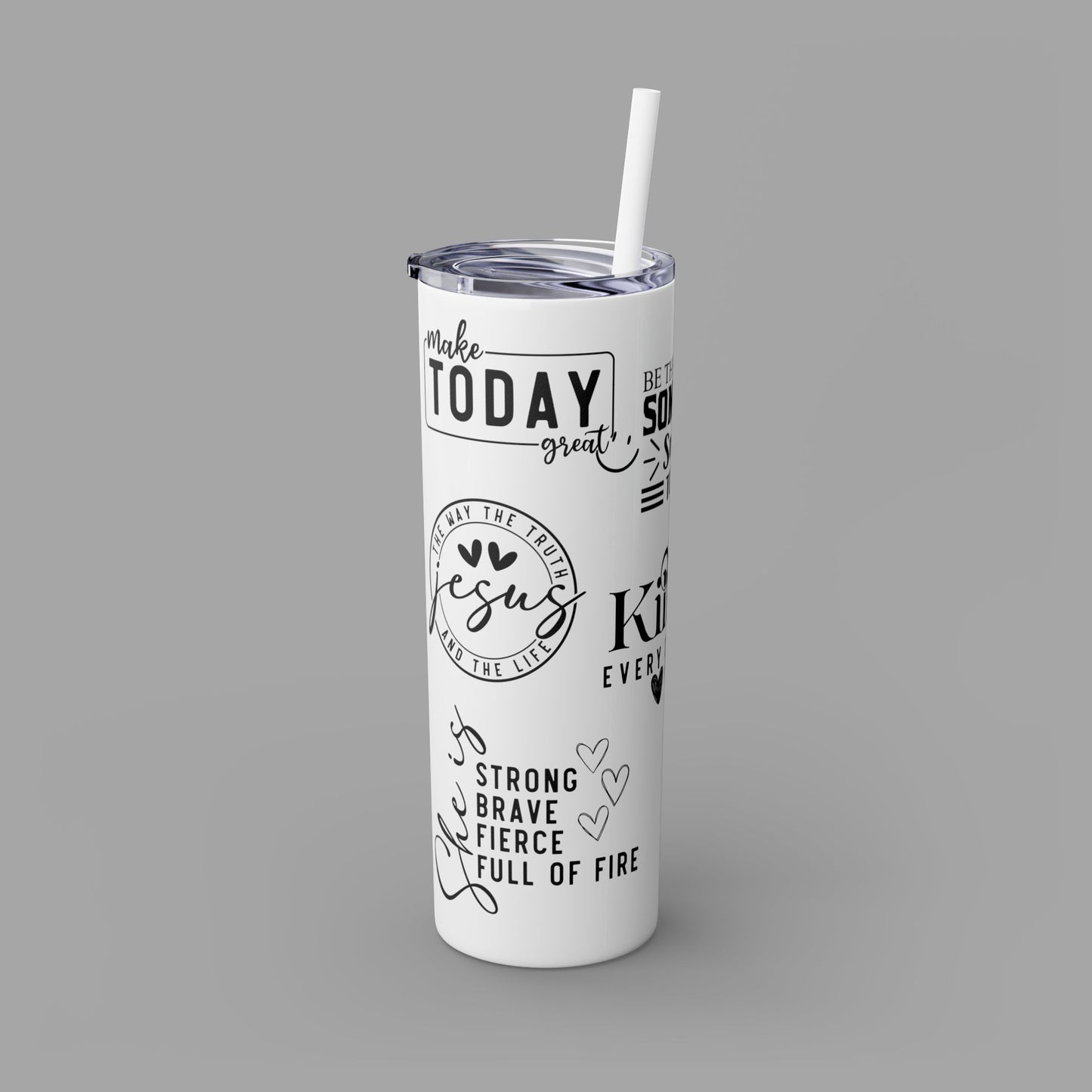 Tumbler with Straw - Ladies' Positive Inspirational Affirmation - Mental Health Wear TN
