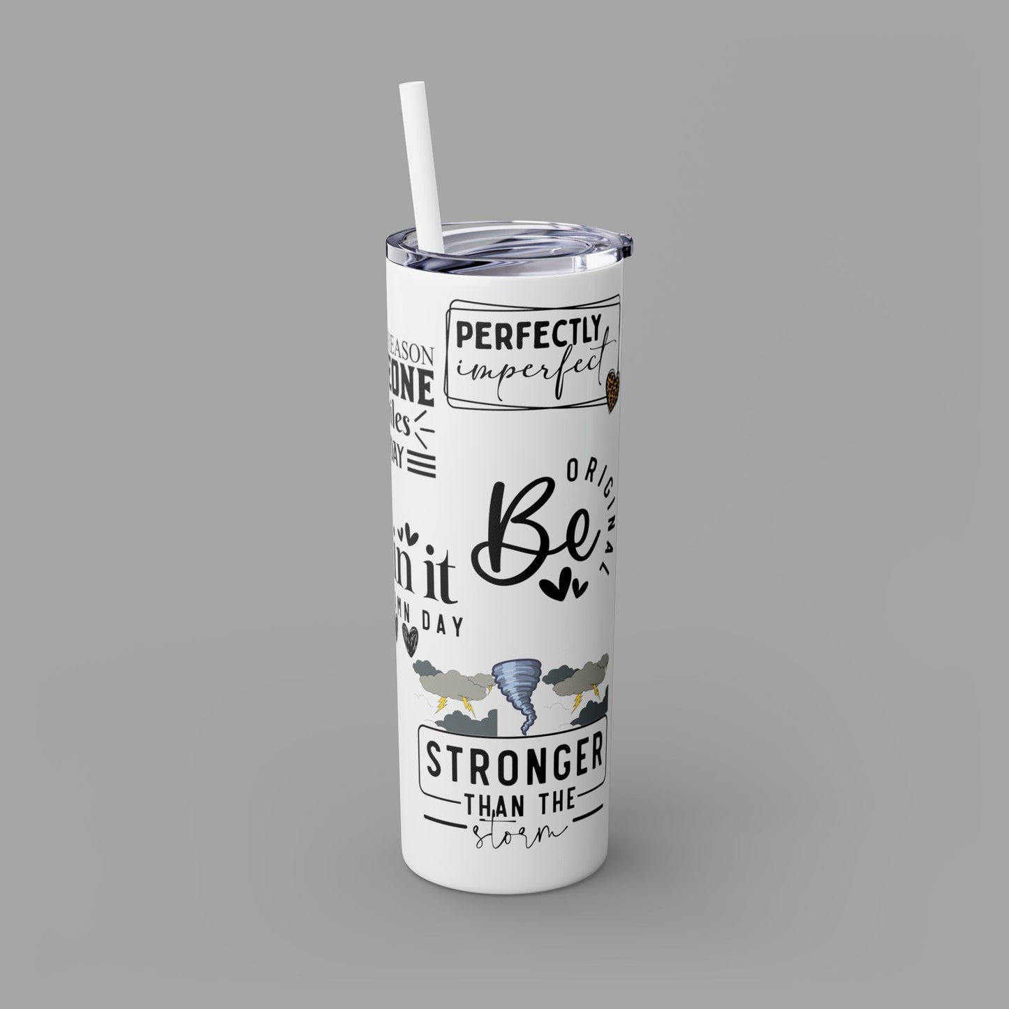 Tumbler with Straw - Ladies' Positive Inspirational Affirmation - Mental Health Wear TN