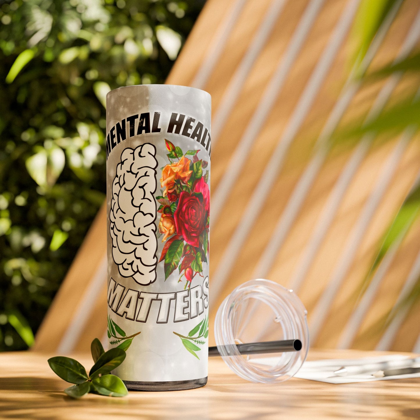 Tumbler Mental Health Matters Skinny 20oz with Straw - Mental Health Wear TN