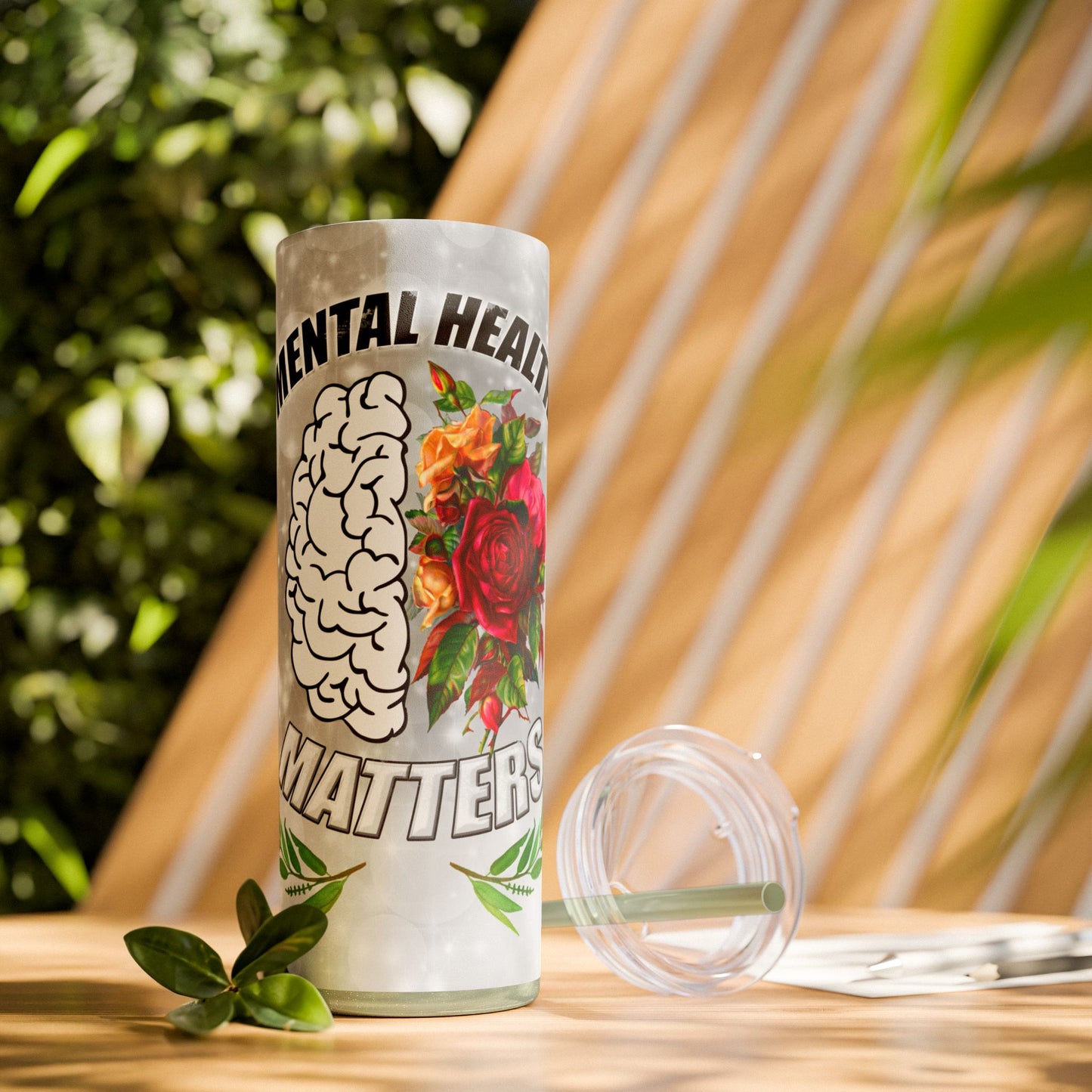 Tumbler Mental Health Matters Skinny 20oz with Straw - Mental Health Wear TN