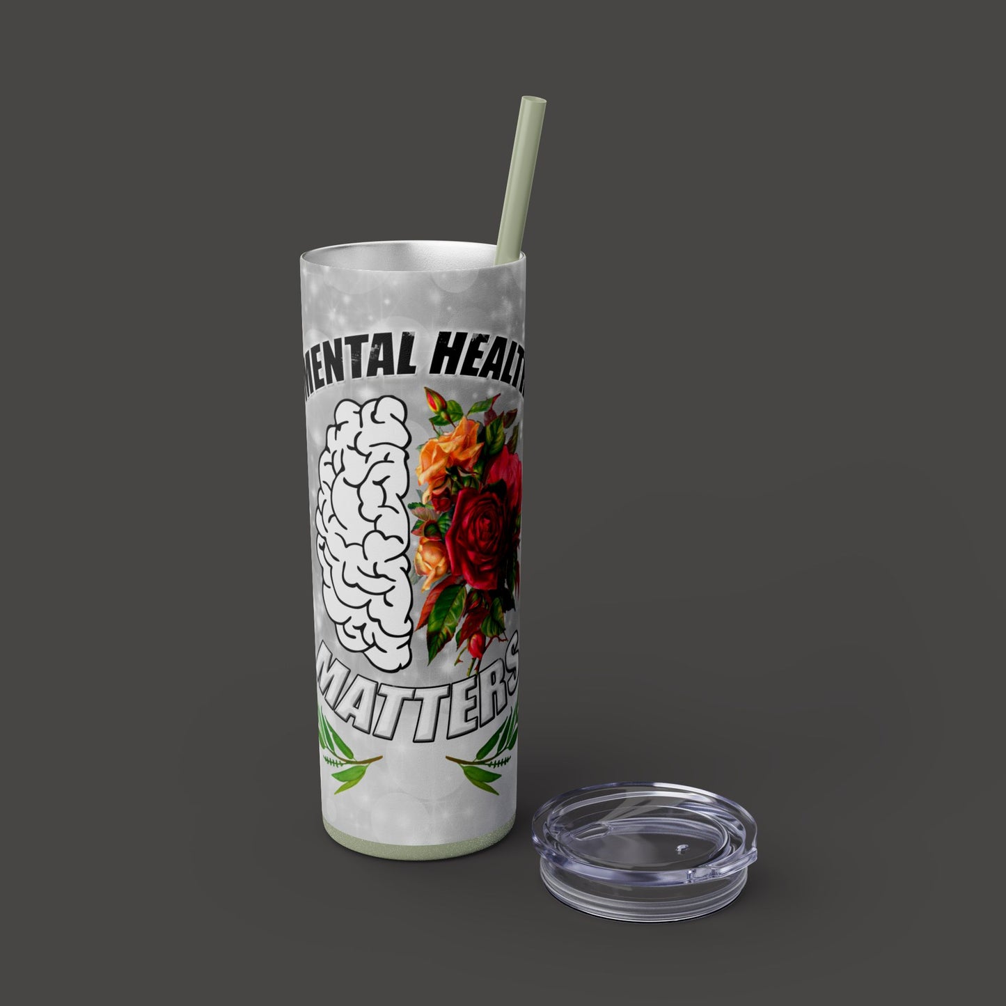 Tumbler Mental Health Matters Skinny 20oz with Straw - Mental Health Wear TN