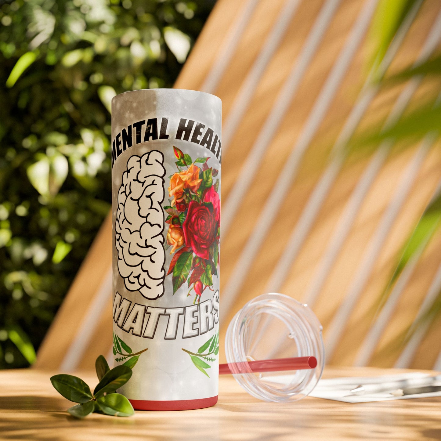 Tumbler Mental Health Matters Skinny 20oz with Straw - Mental Health Wear TN