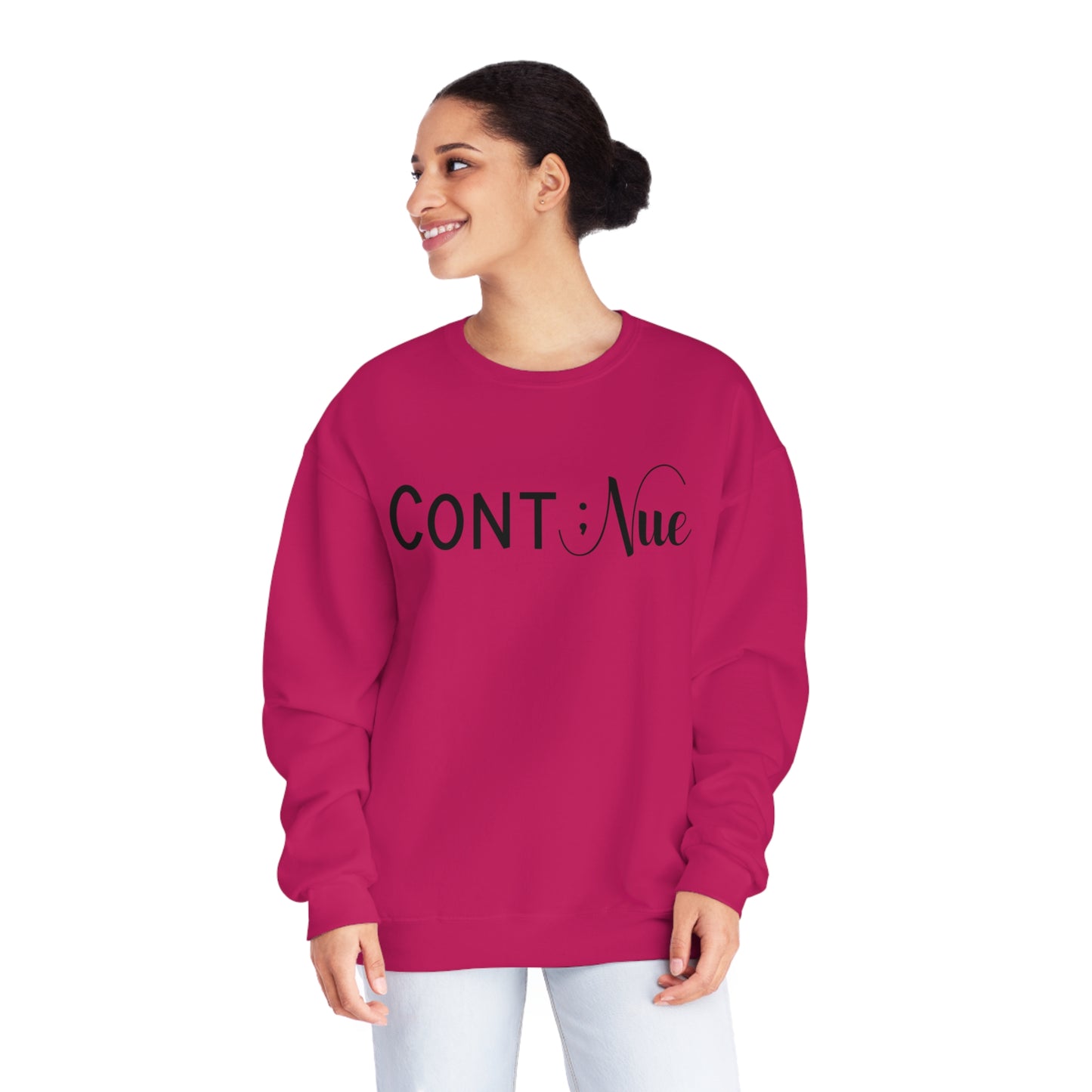 Semi Colon -Continue- Mental Health Awareness Sweatshirt - Mental Health Wear TN