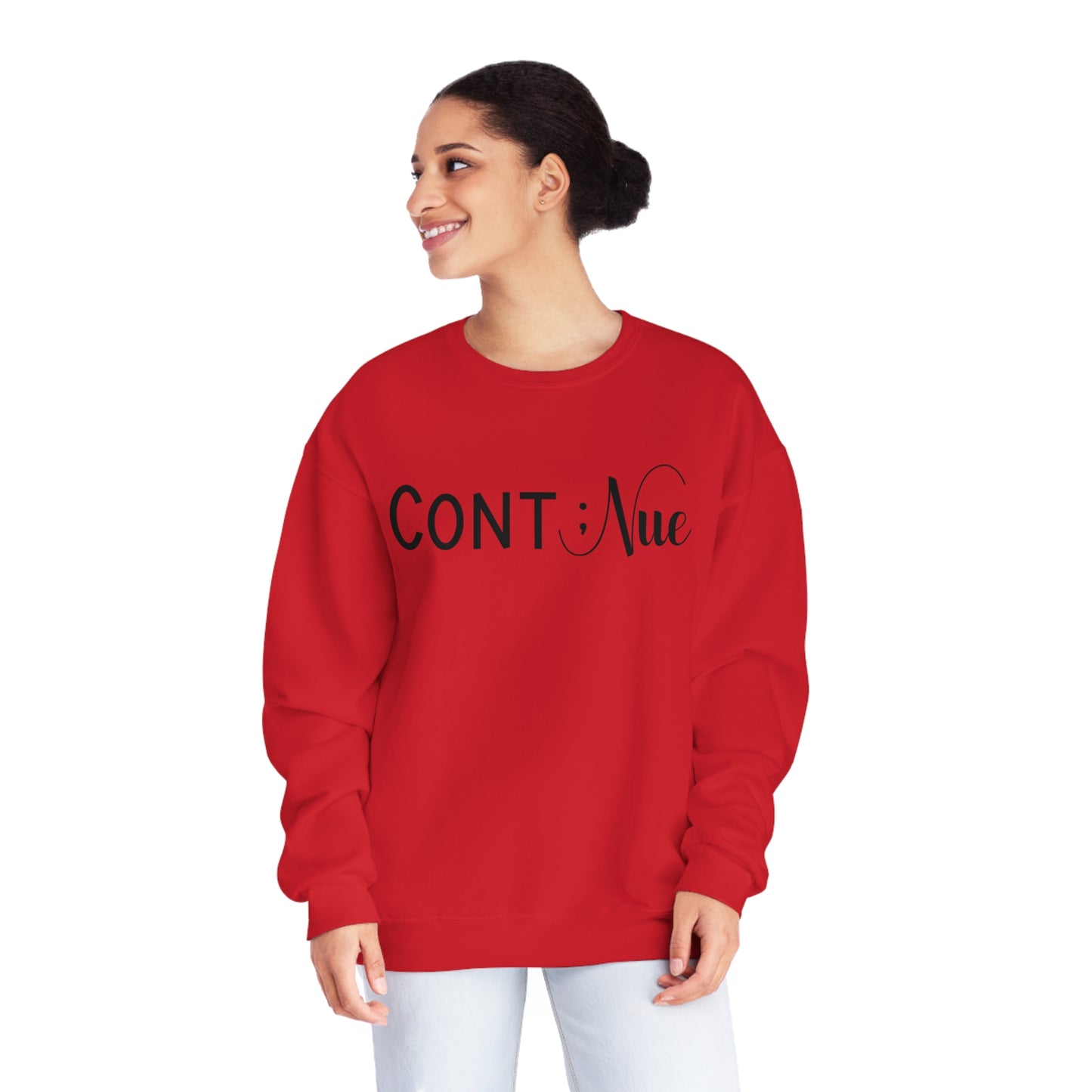Semi Colon -Continue- Mental Health Awareness Sweatshirt - Mental Health Wear TN