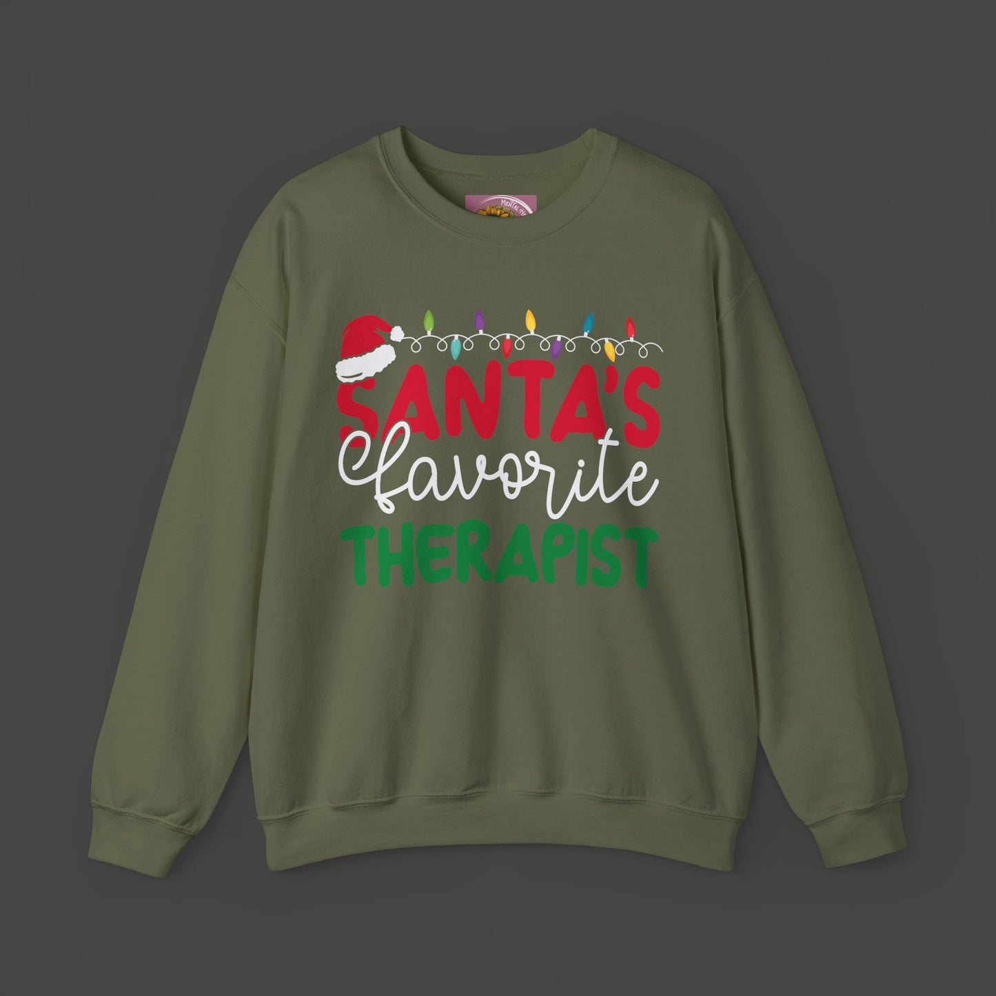 Santa's Favorite Therapist Sweatshirt - Mental Health Wear TN