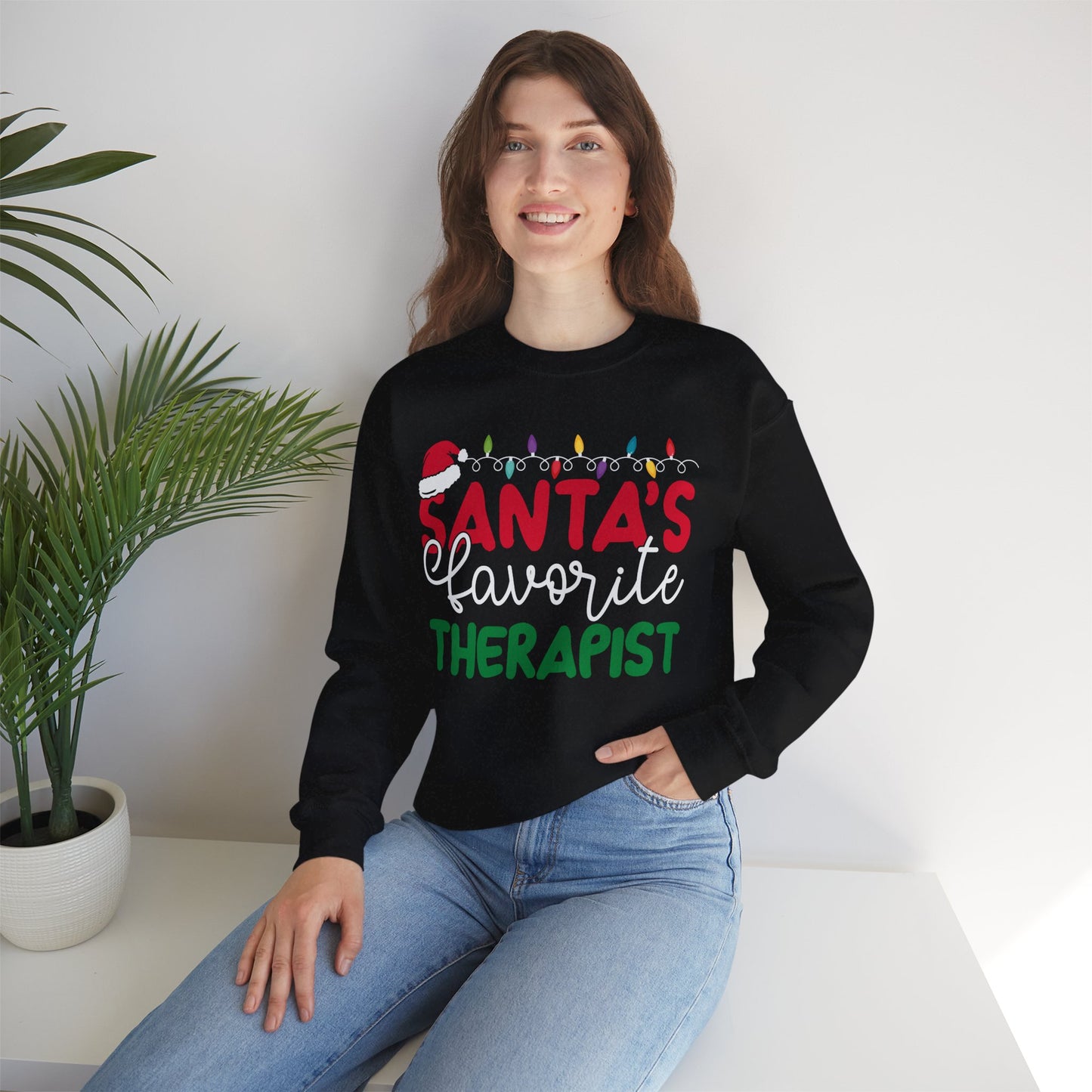 Santa's Favorite Therapist Sweatshirt - Mental Health Wear TN