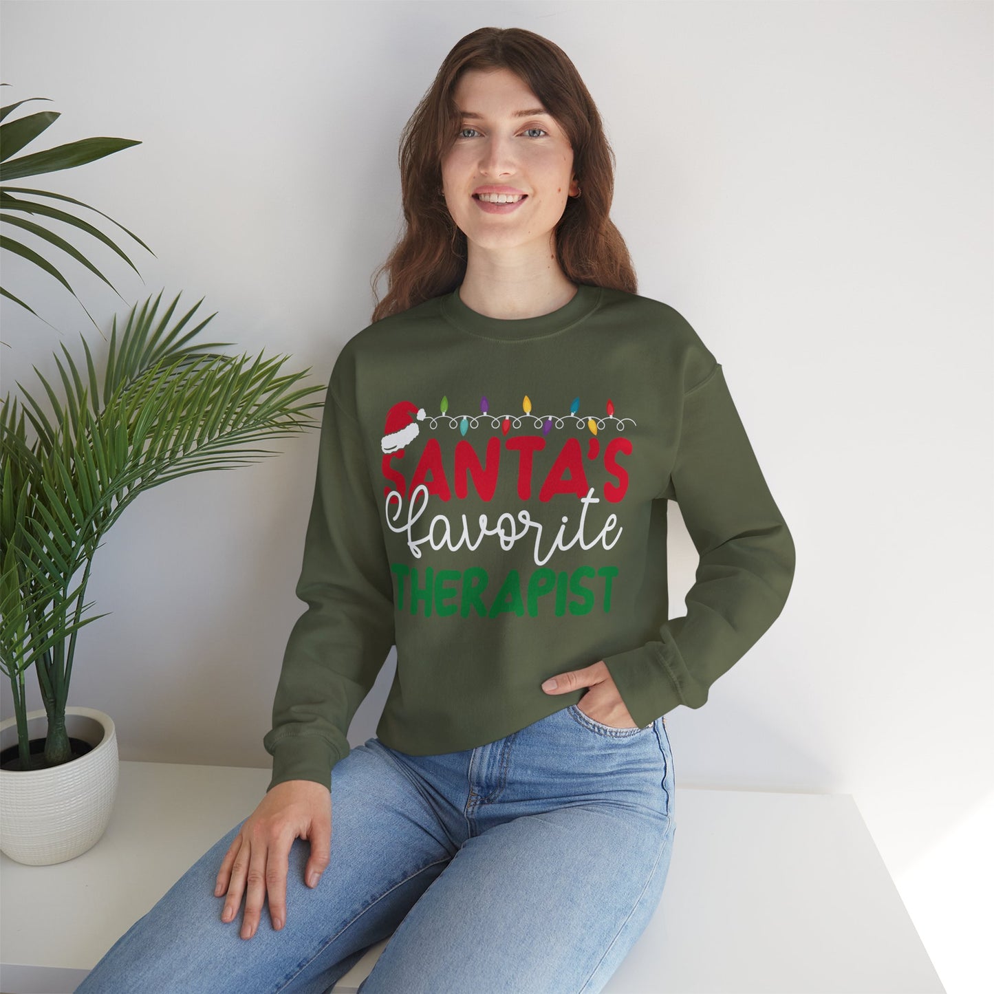Santa's Favorite Therapist Sweatshirt - Mental Health Wear TN