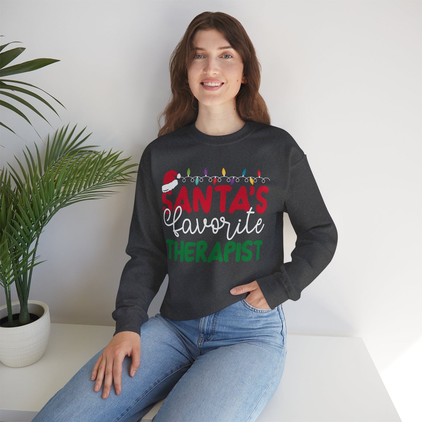 Santa's Favorite Therapist Sweatshirt - Mental Health Wear TN