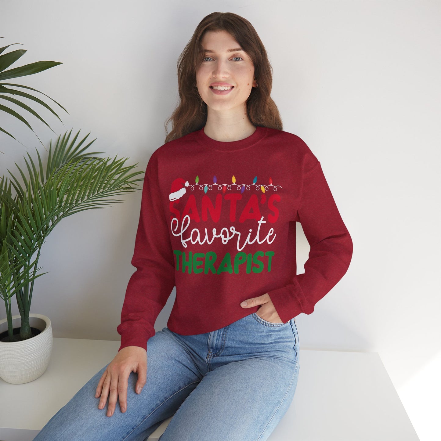 Santa's Favorite Therapist Sweatshirt - Mental Health Wear TN