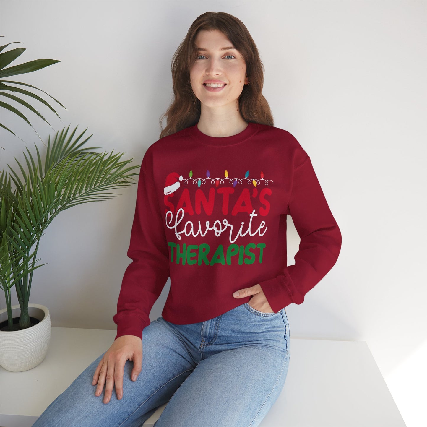 Santa's Favorite Therapist Sweatshirt - Mental Health Wear TN