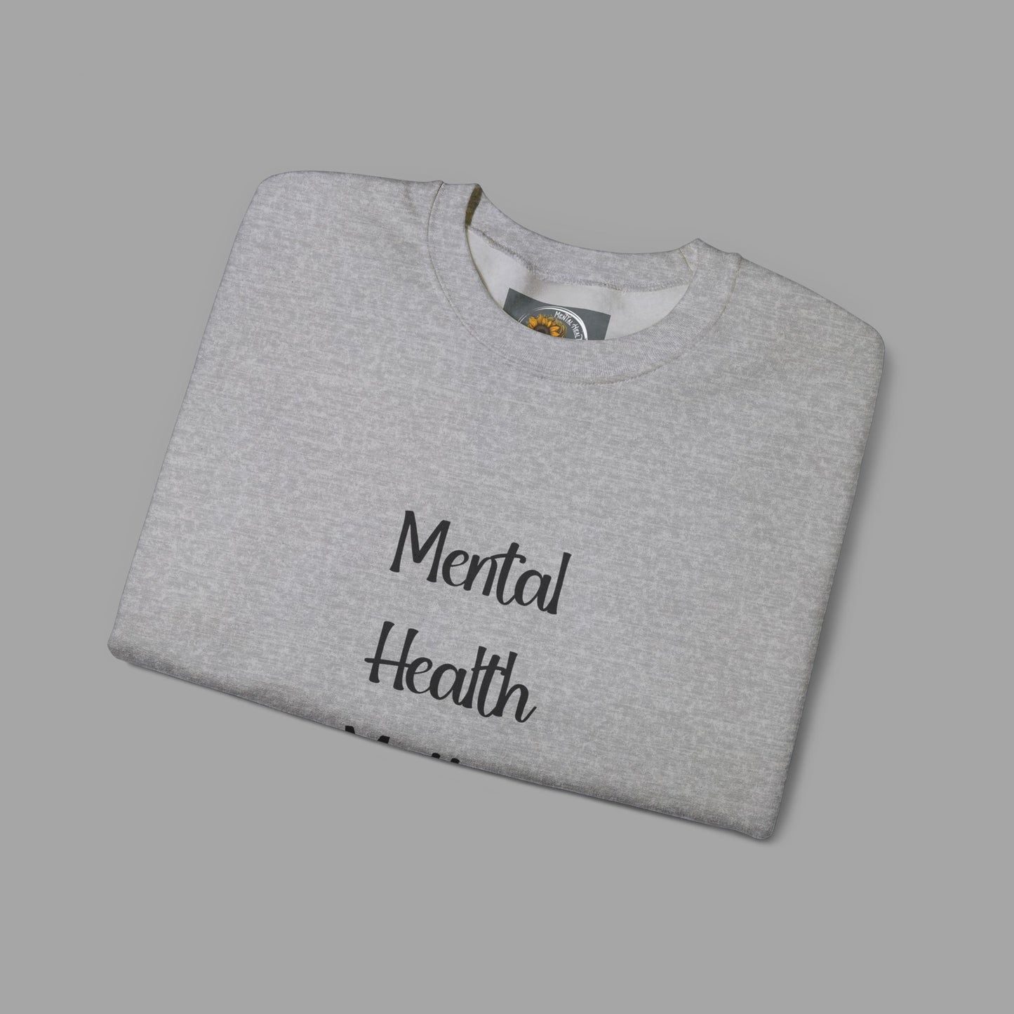 Mental Health is Health -Show Support with Green Awareness Ribbon Design- Unisex Crewneck Sweatshirt™ - Mental Health Wear TN