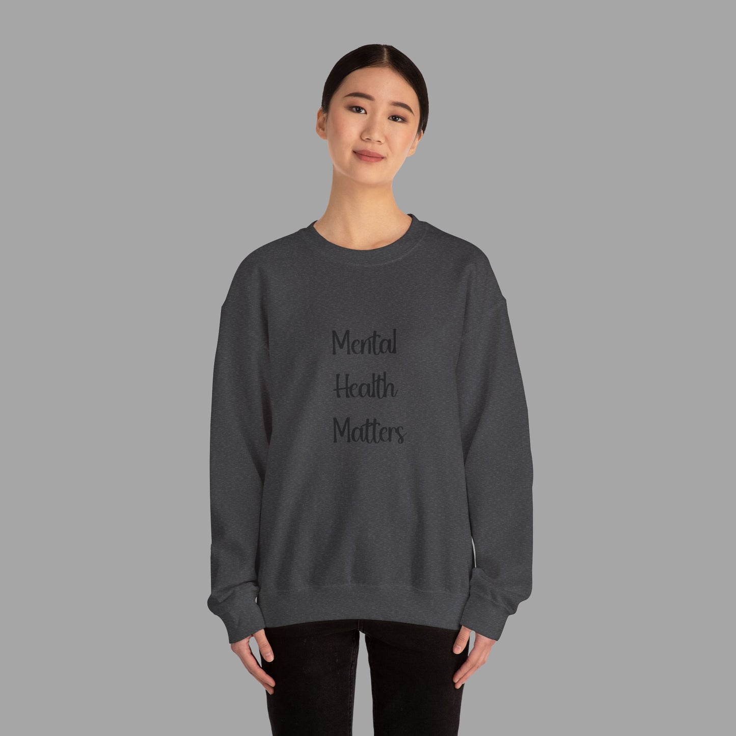 Mental Health is Health -Show Support with Green Awareness Ribbon Design- Unisex Crewneck Sweatshirt™ - Mental Health Wear TN