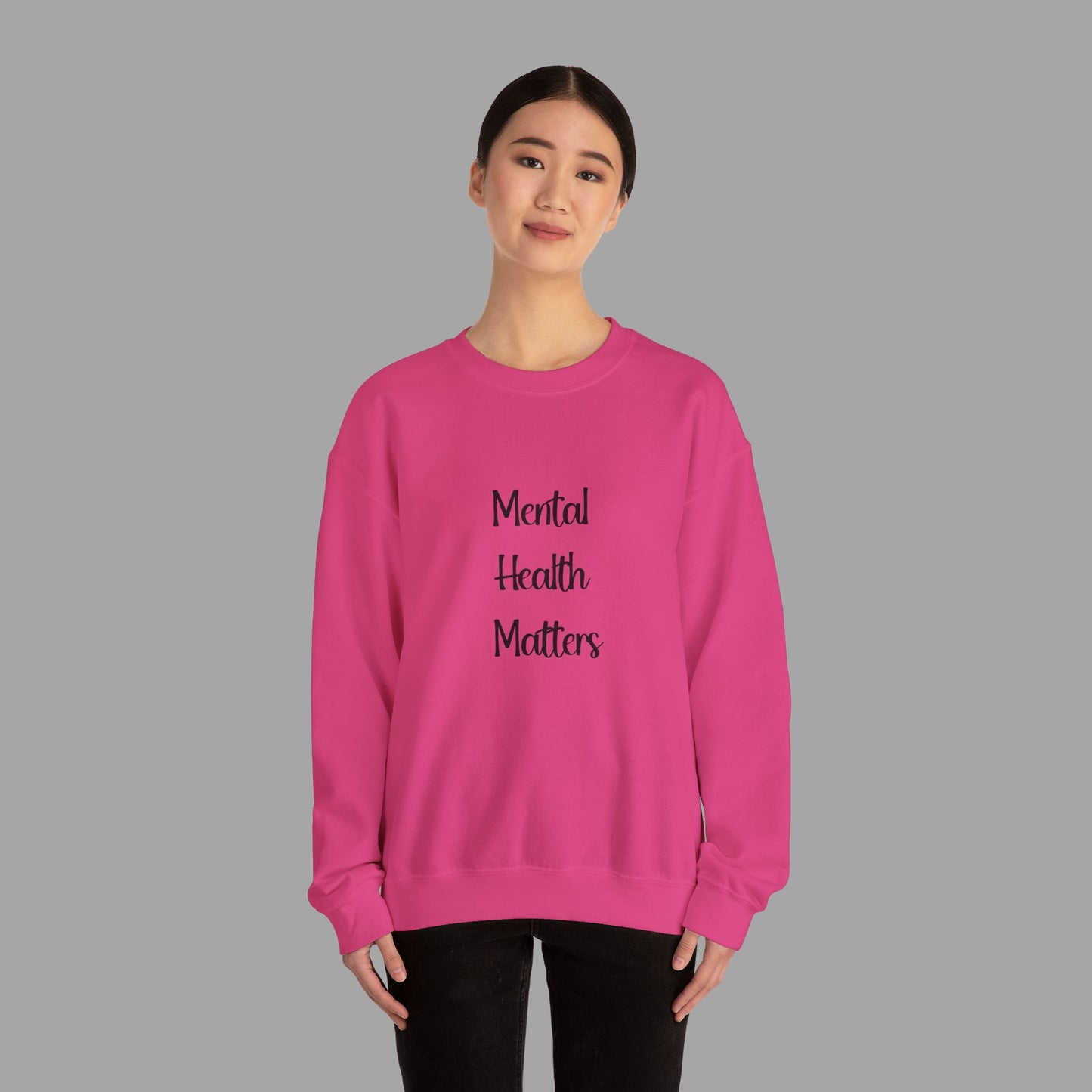 Mental Health is Health -Show Support with Green Awareness Ribbon Design- Unisex Crewneck Sweatshirt™ - Mental Health Wear TN