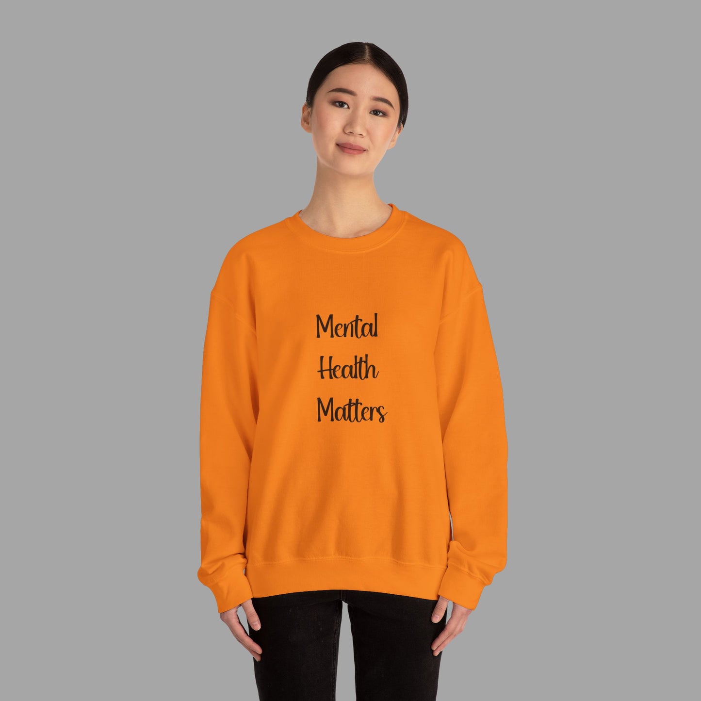Mental Health is Health -Show Support with Green Awareness Ribbon Design- Unisex Crewneck Sweatshirt™ - Mental Health Wear TN
