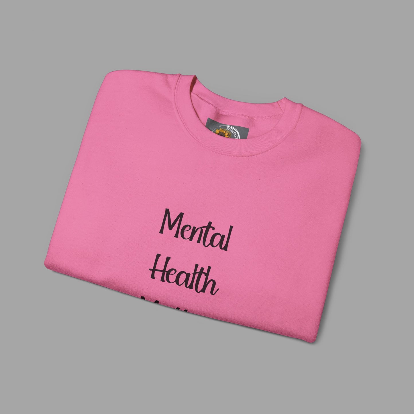 Mental Health is Health -Show Support with Green Awareness Ribbon Design- Unisex Crewneck Sweatshirt™ - Mental Health Wear TN