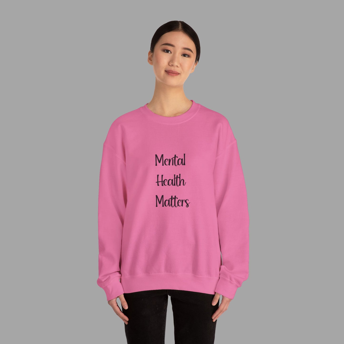Mental Health is Health -Show Support with Green Awareness Ribbon Design- Unisex Crewneck Sweatshirt™ - Mental Health Wear TN
